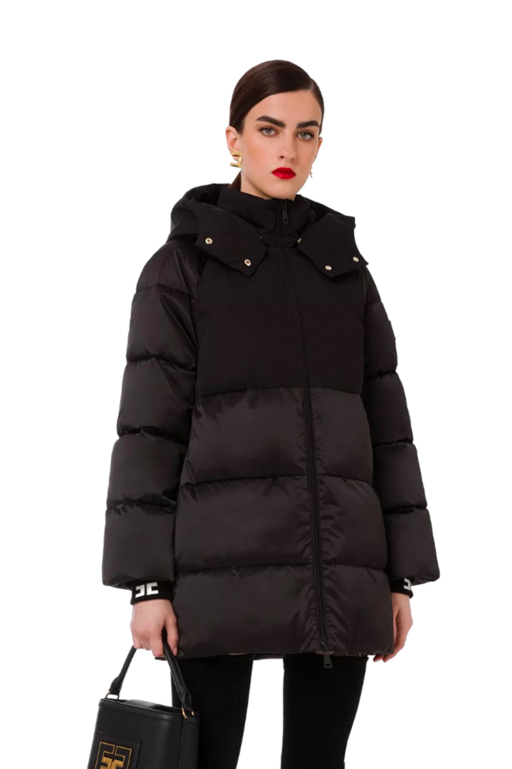 Padded Down Jacket with Removable Hood Elisabetta Franchi