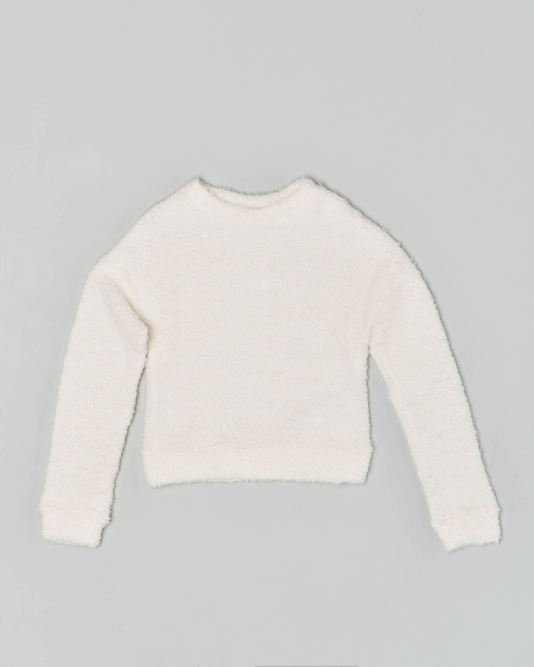 Maglioncino bianco in misto lana e cotone bouclè 36-38