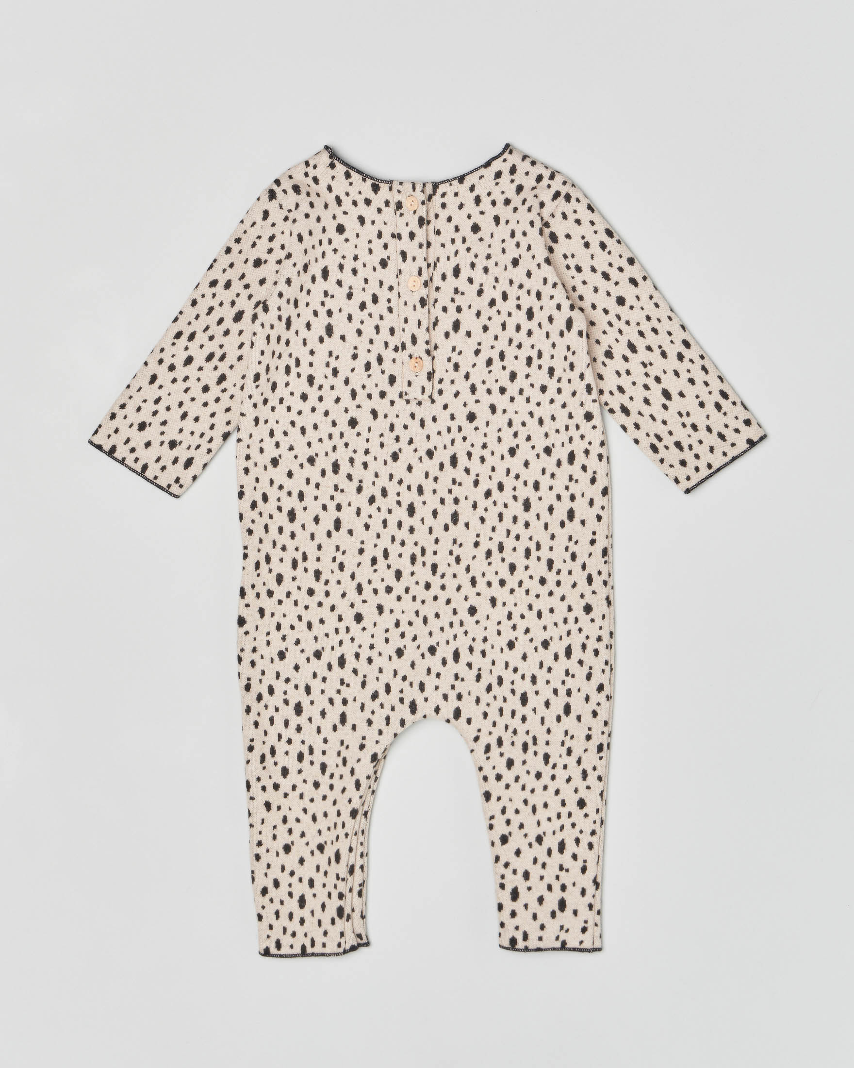 Tutina animalier in cotone con taschine sul davanti 3-9 mesi