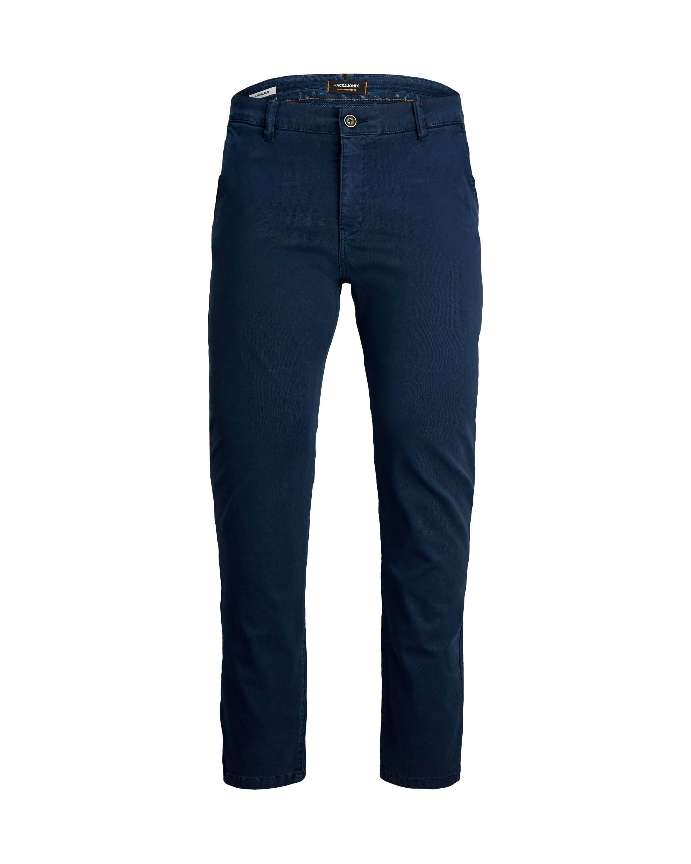 Pantalone chino blu slim fit in cotone stretch armaturato