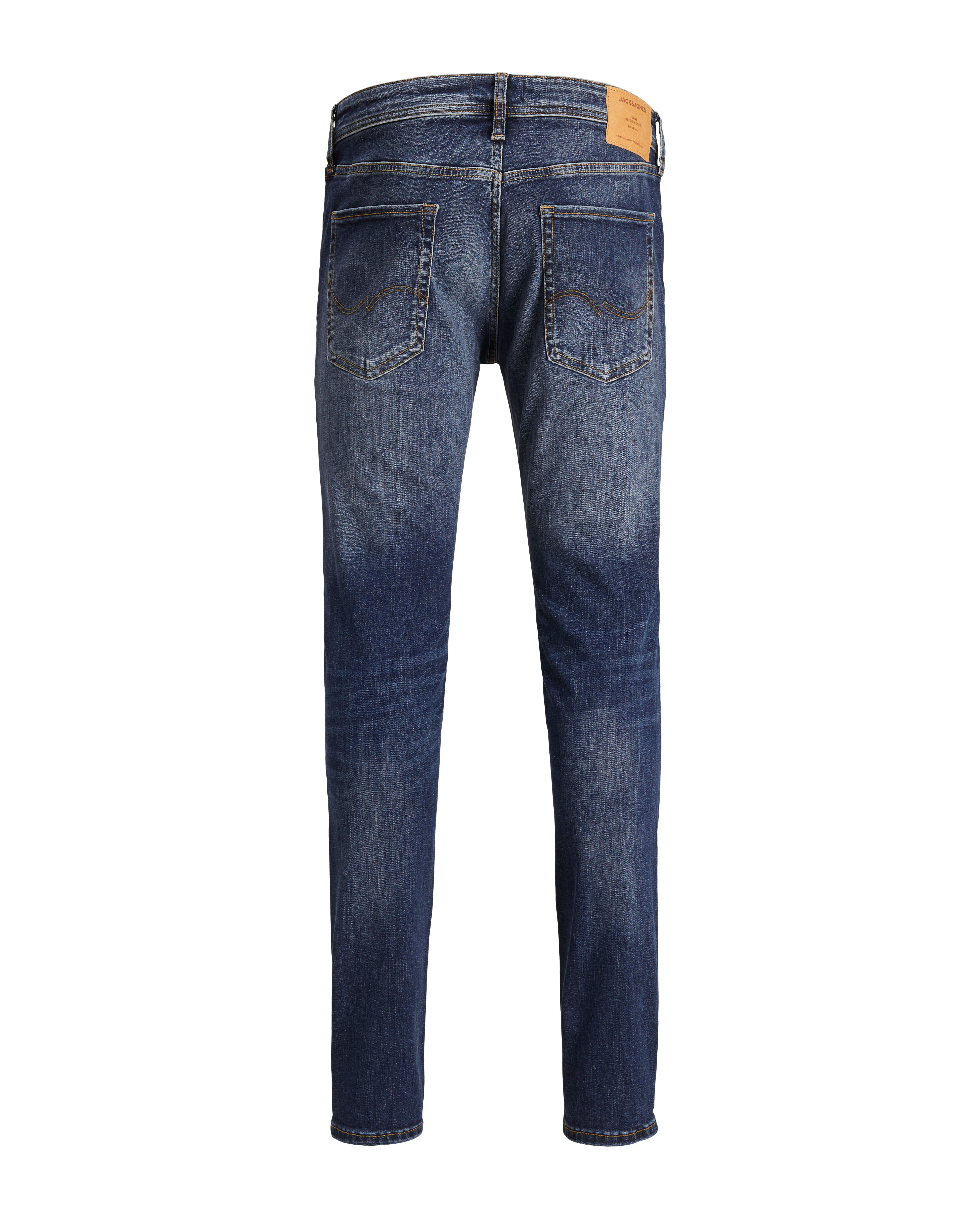 Jeans Liam skinny fit a vita bassa lavaggio scuro stone washed con baffature
