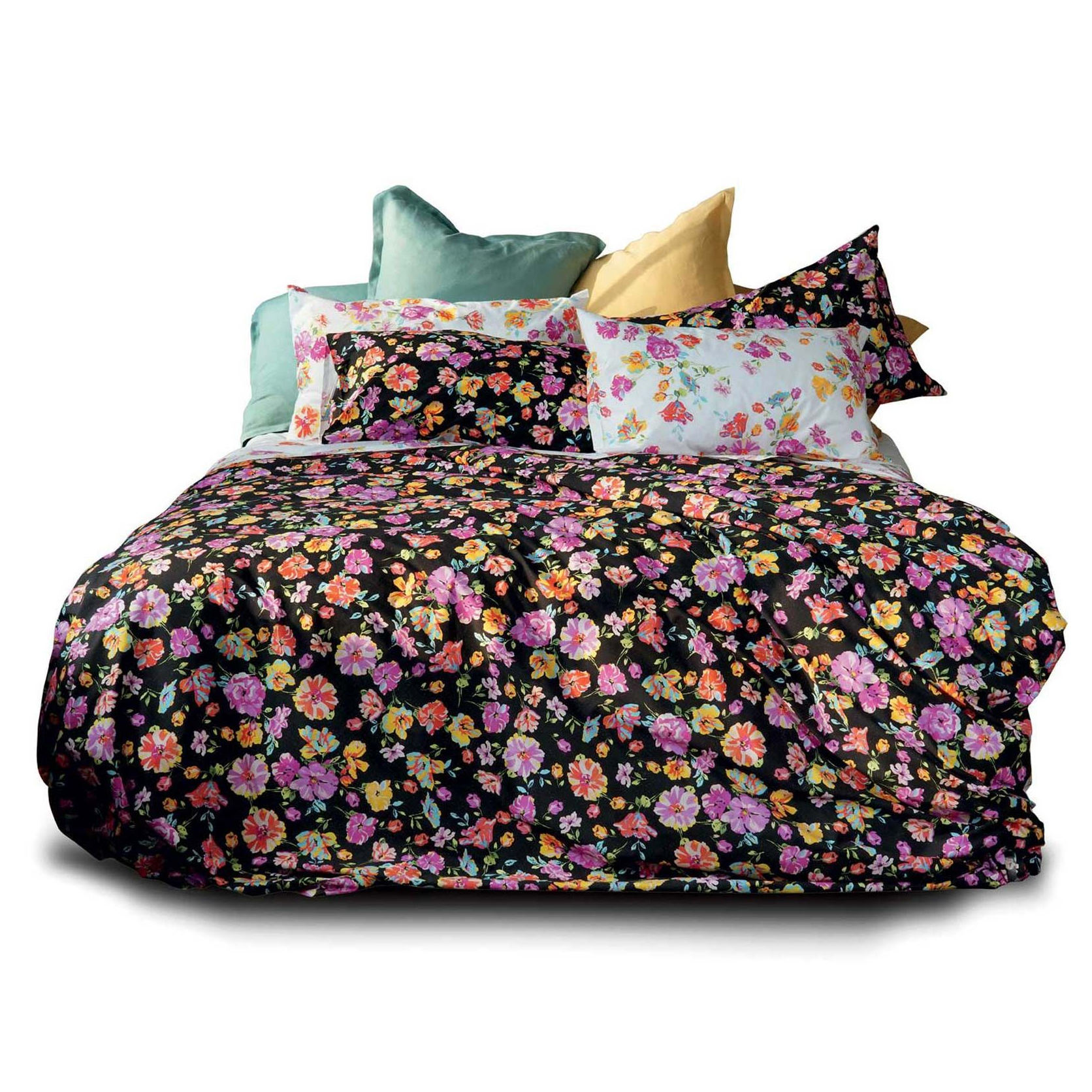 Luxudecor Set Biancheria Da Letto Floreale 7 Pezzi Per Matrimoniale - Microfibra Morbida Con Lenzuola E Federe, Tonalità Fard