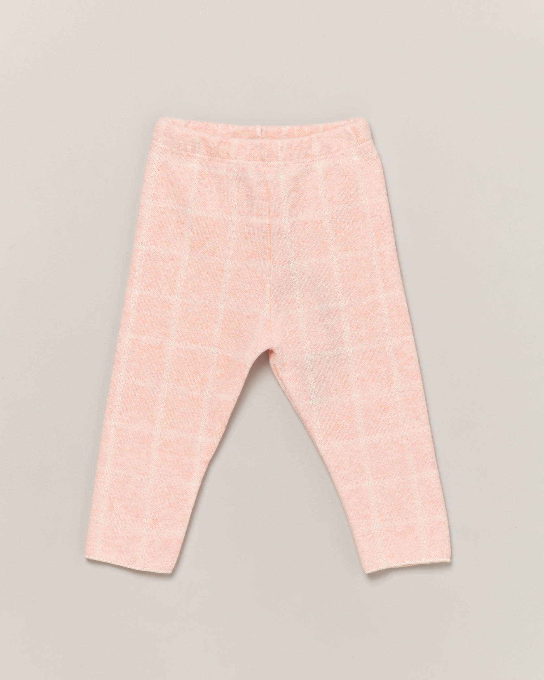 Pantalone in fantasia finestrata color pesca 6-18 mesi