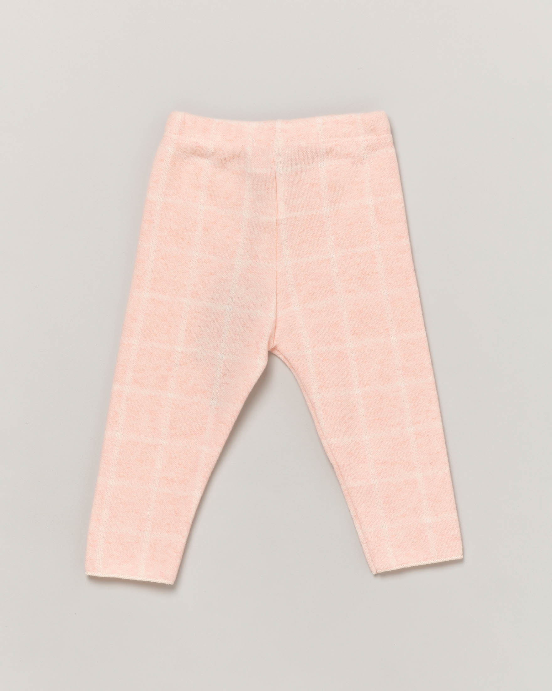 Pantalone in fantasia finestrata color pesca 6-18 mesi