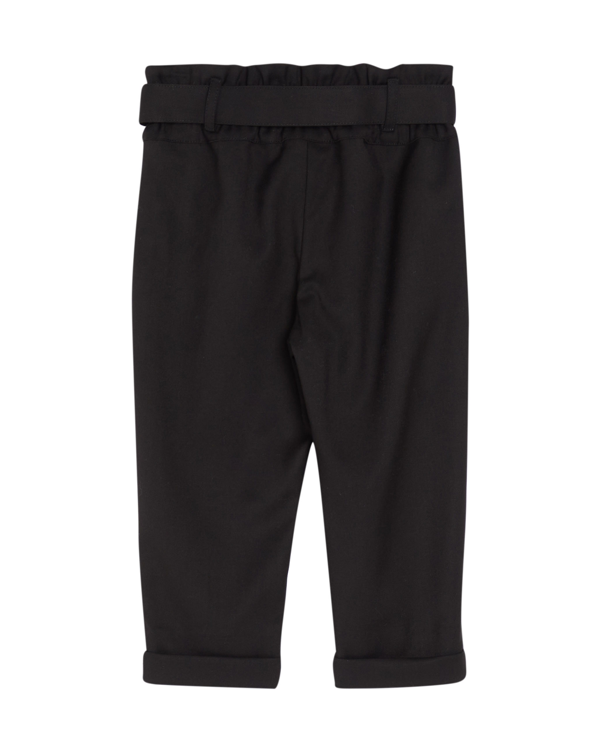 Pantalone nero a caramella con fiocco in vita 