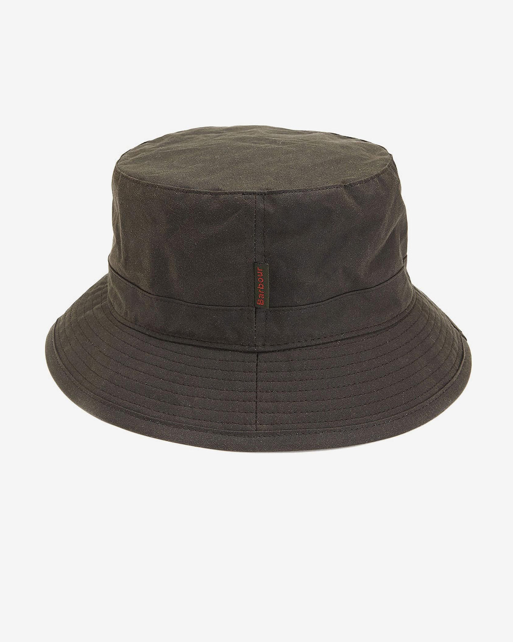 Berretto Barbour verde a pescatore in cotone cerato