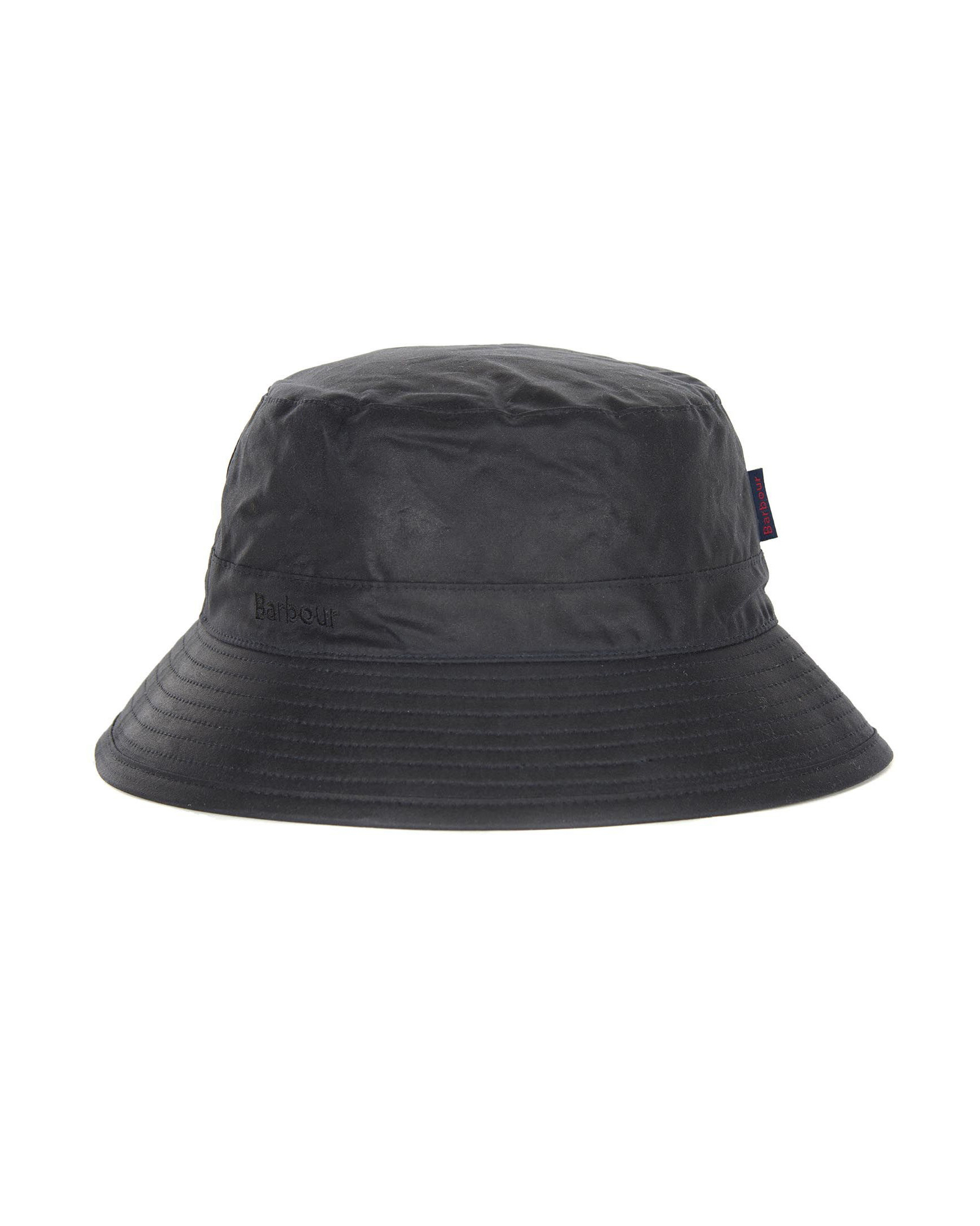Berretto Barbour blu a pescatore in cotone cerato