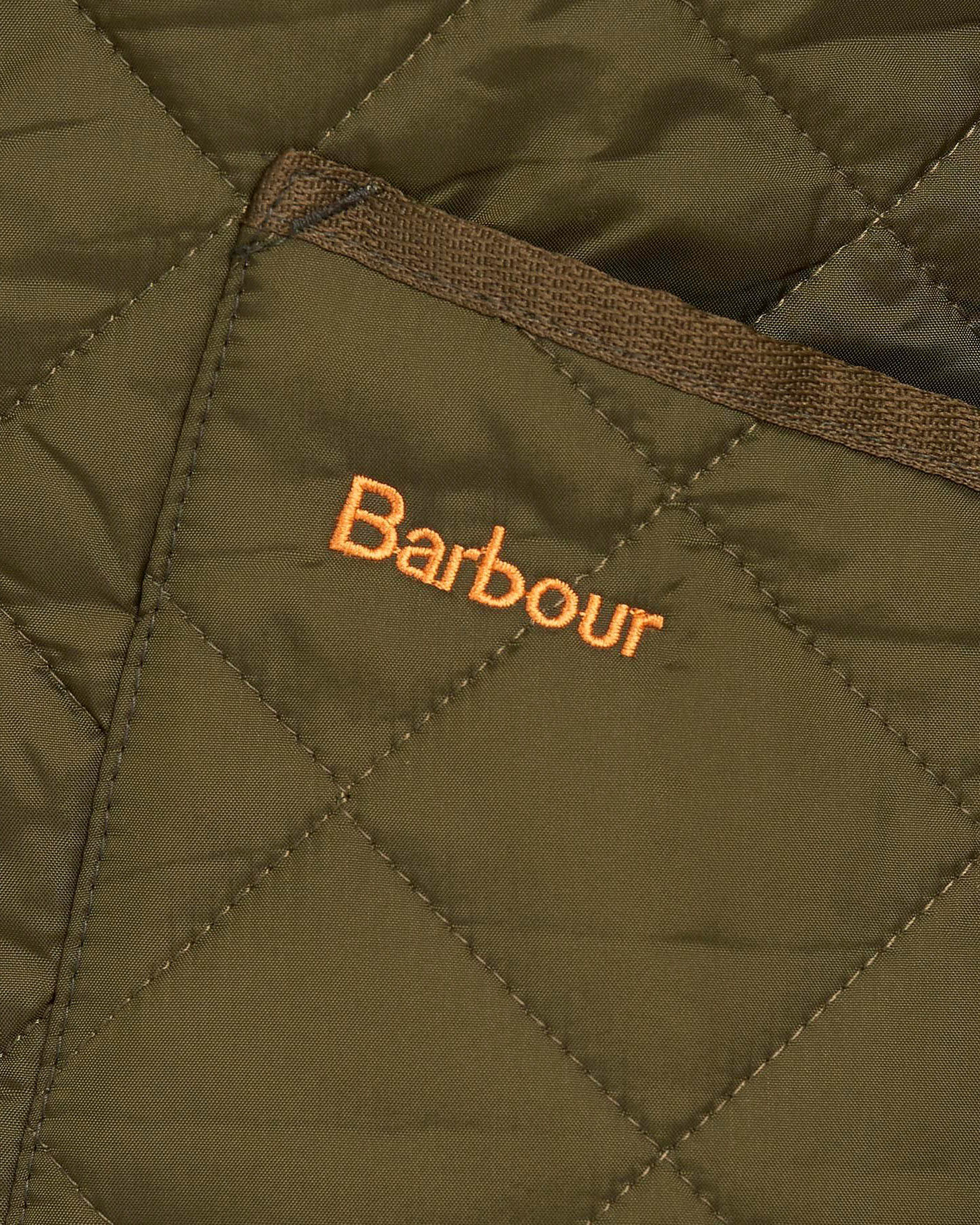 Barbour Liddesdale verde militare trapuntata a rombi con colletto camicia in velluto