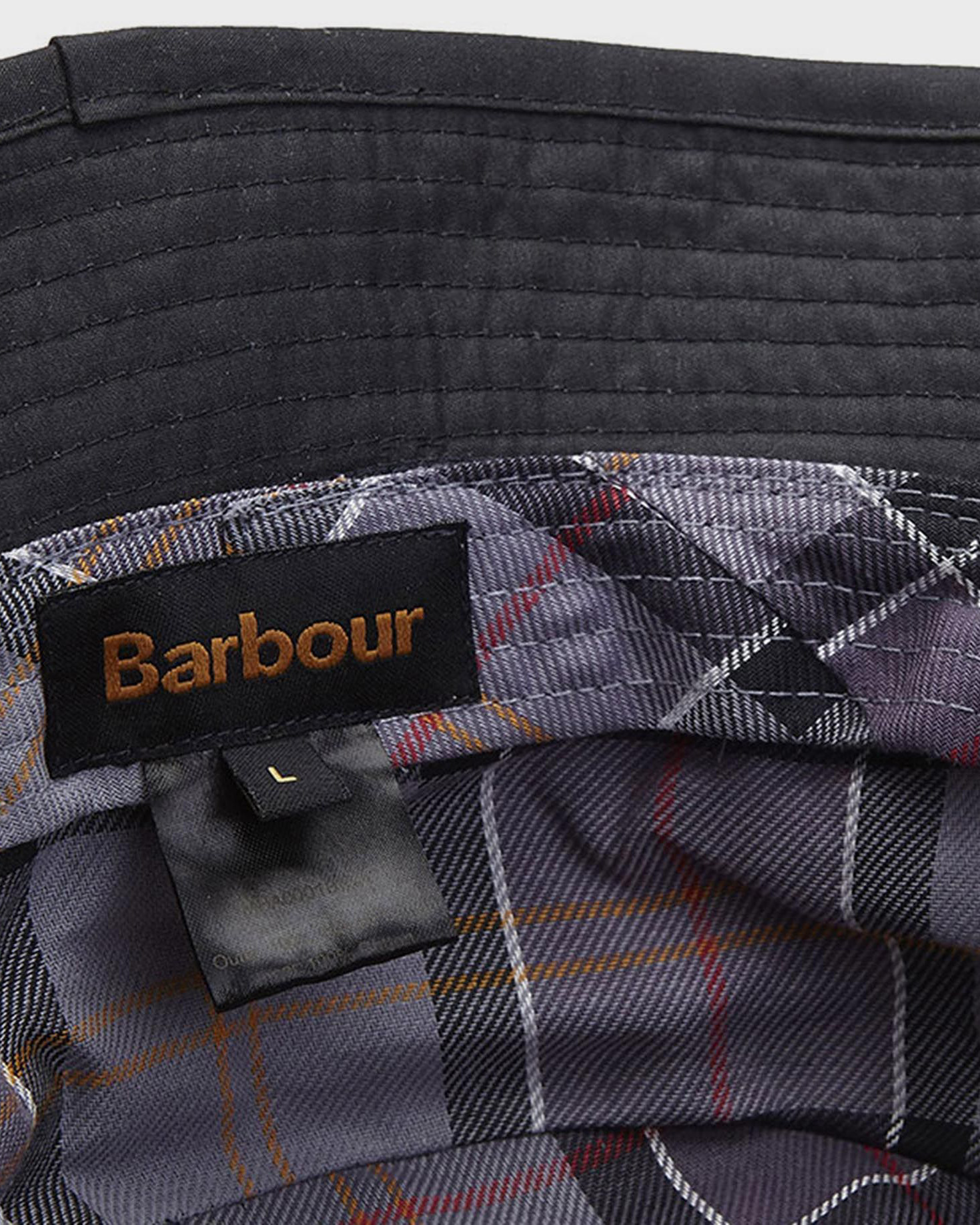 Berretto Barbour nero a pescatore in cotone cerato