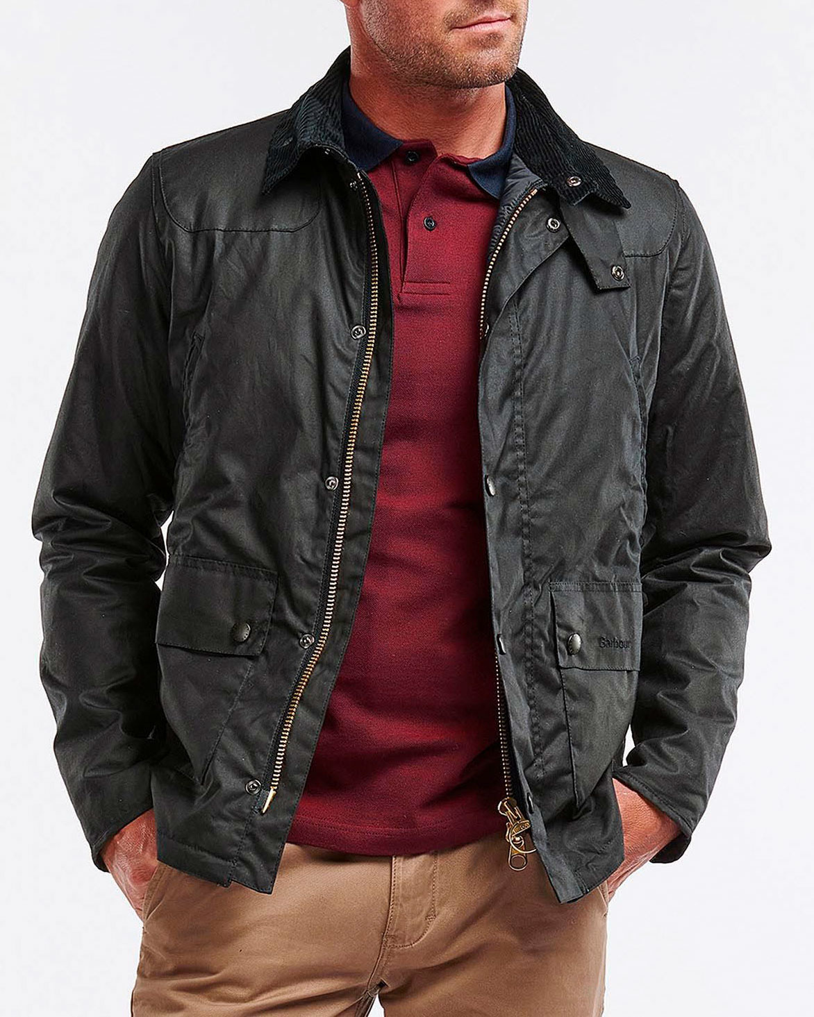 Barbour Reelin Waxed Cotton verde scuro