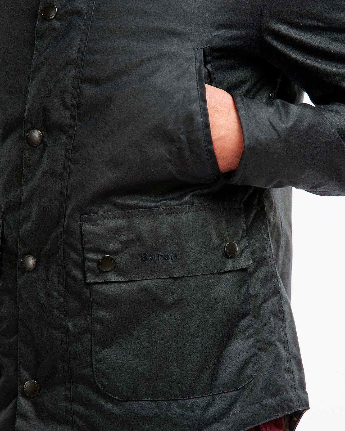 Barbour Reelin Waxed Cotton verde scuro