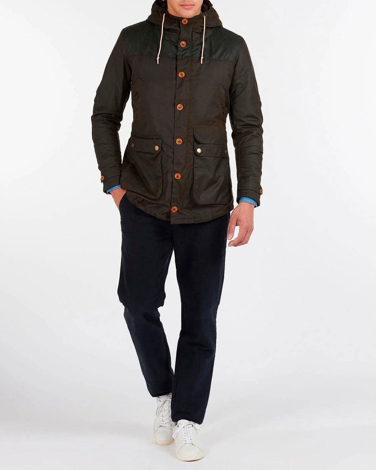 Barbour Game Waxed Cotton Parka verde scuro