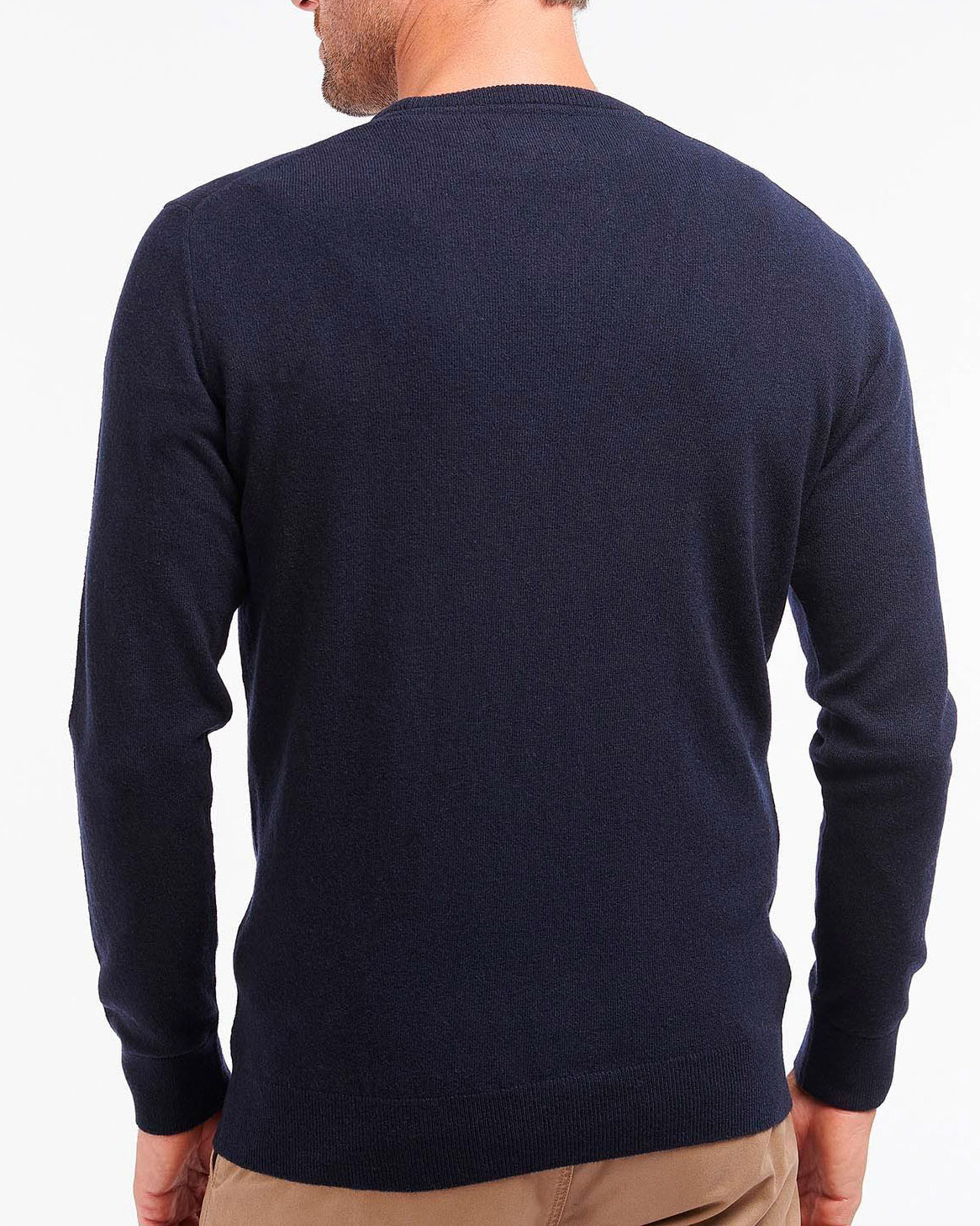 Maglia girocollo Barbour blu in pura lana