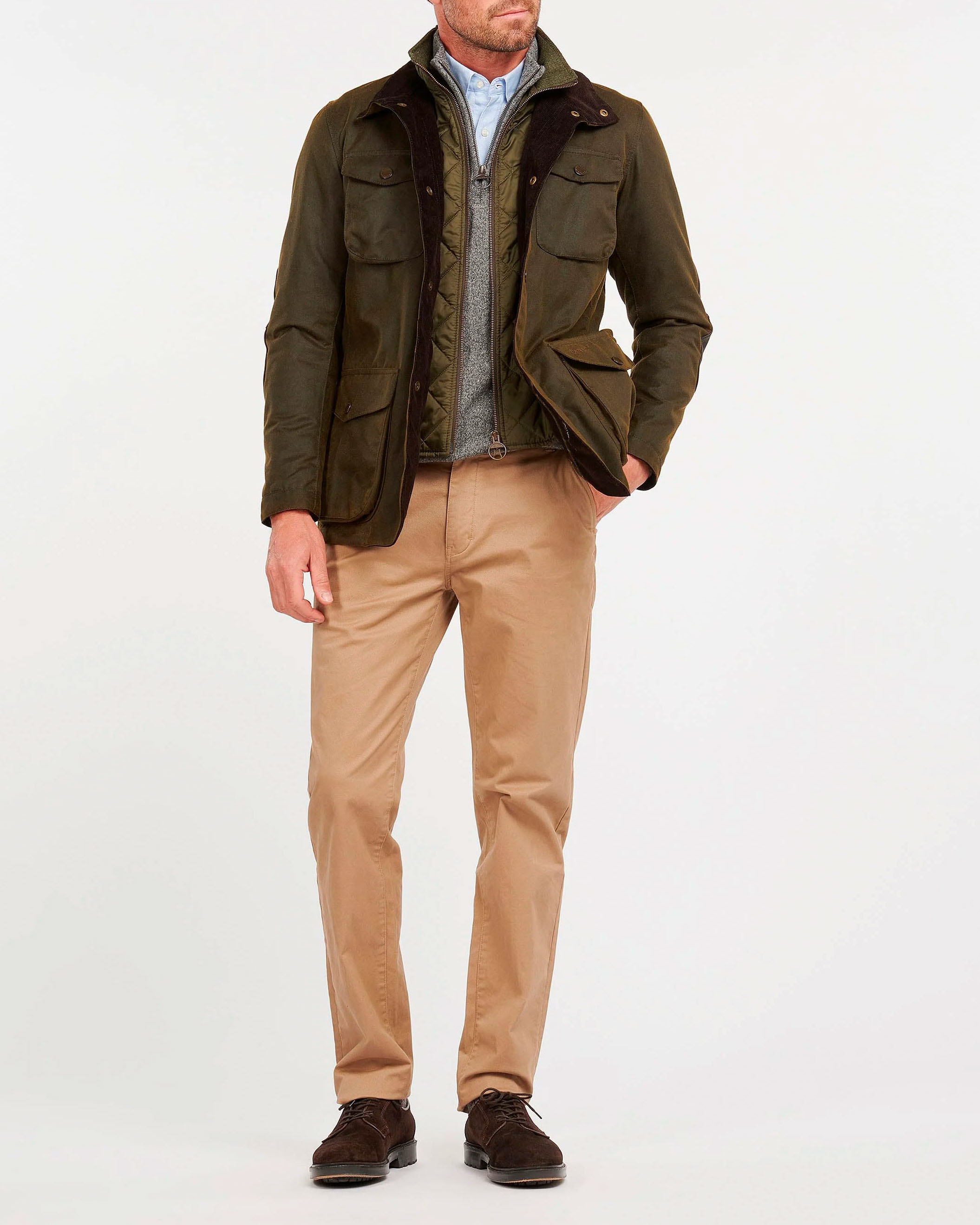 Barbour Ogstone Waxed Cotton verde scuro