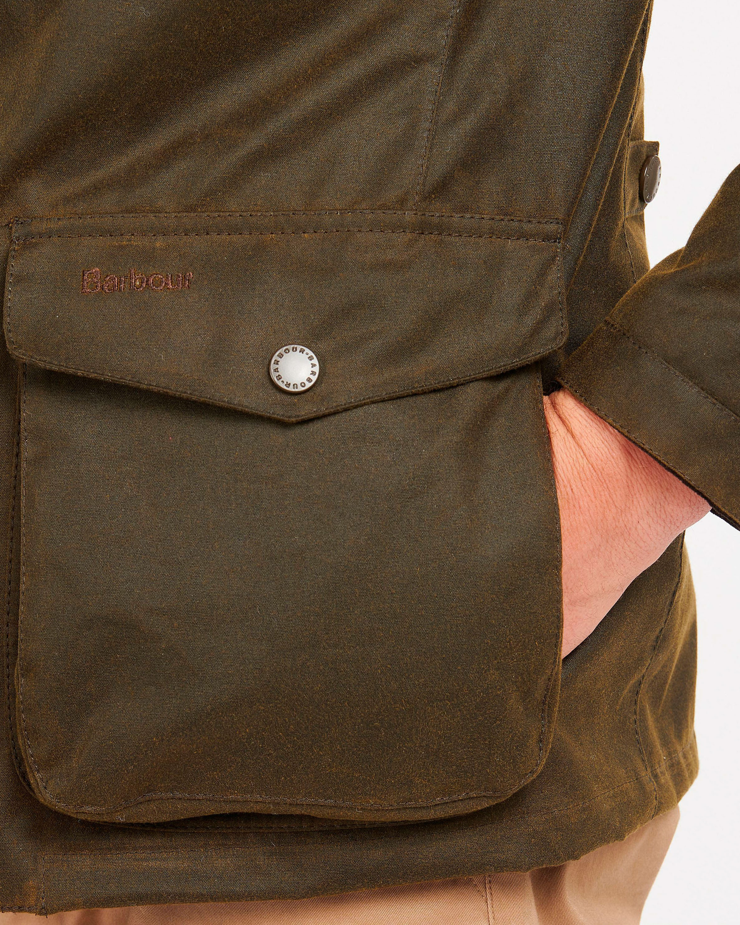 Barbour Ogstone Waxed Cotton verde scuro