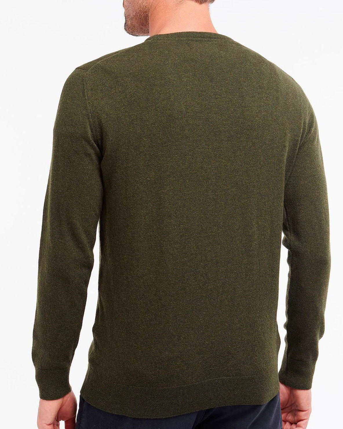 Maglia girocollo Barbour verde scuro in pura lana image