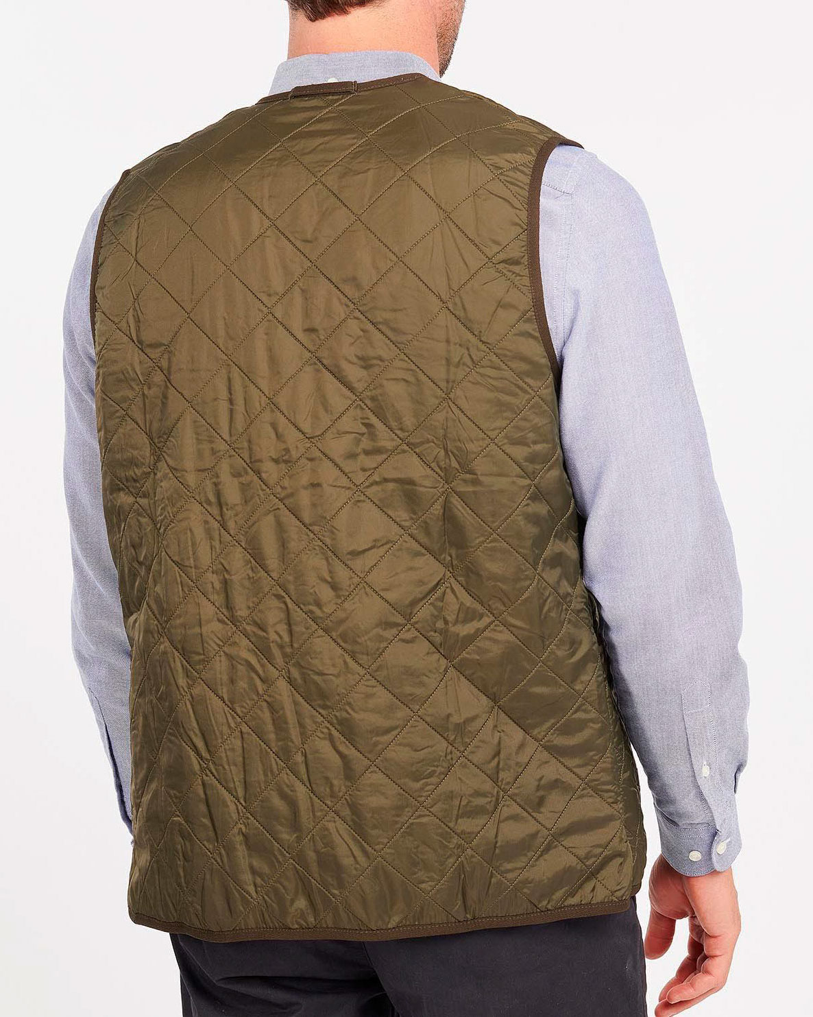 Gilet interno Barbour Polar Quilt verde militare trapuntato a rombi