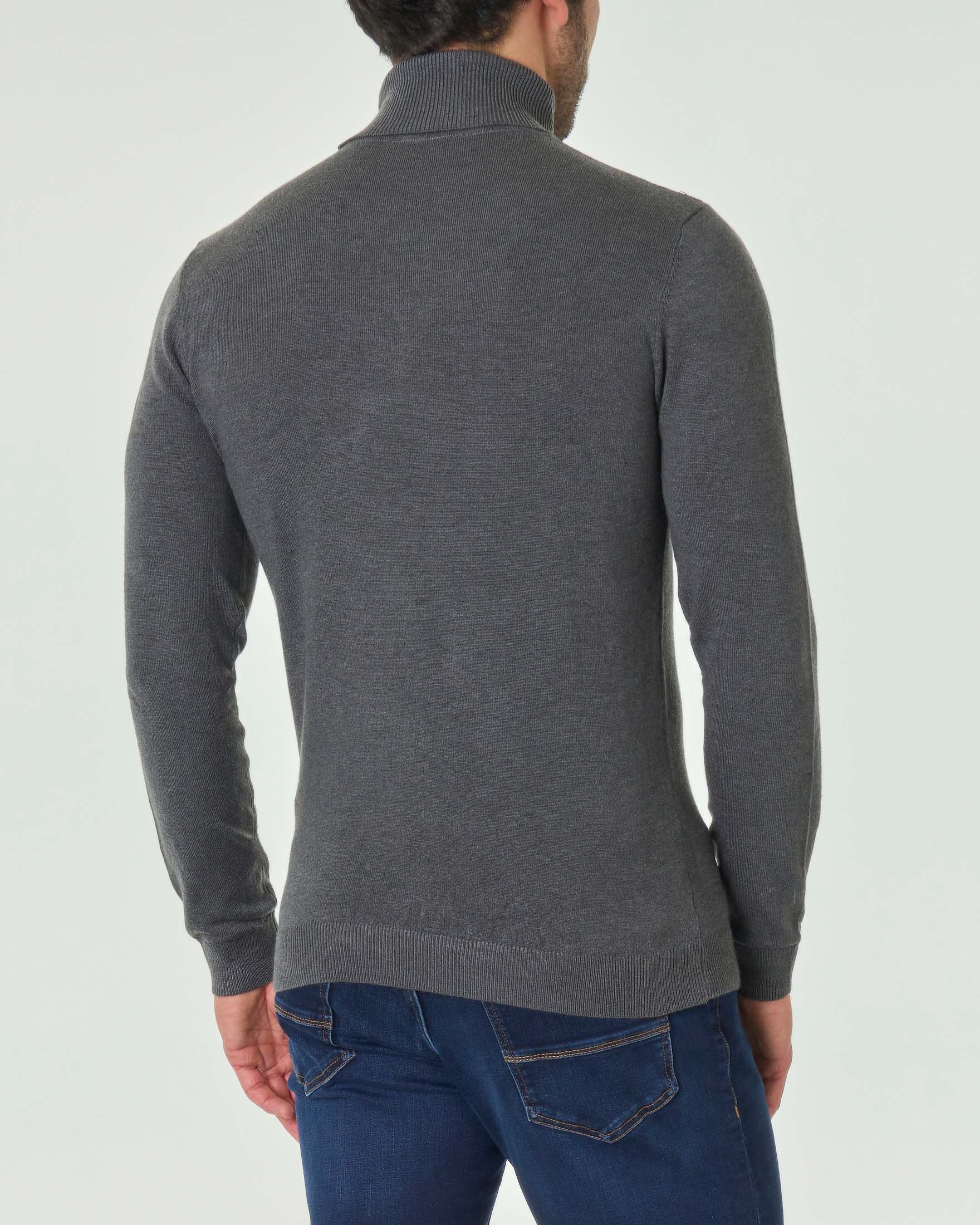 Dolcevita grigio tinta unita in misto lana