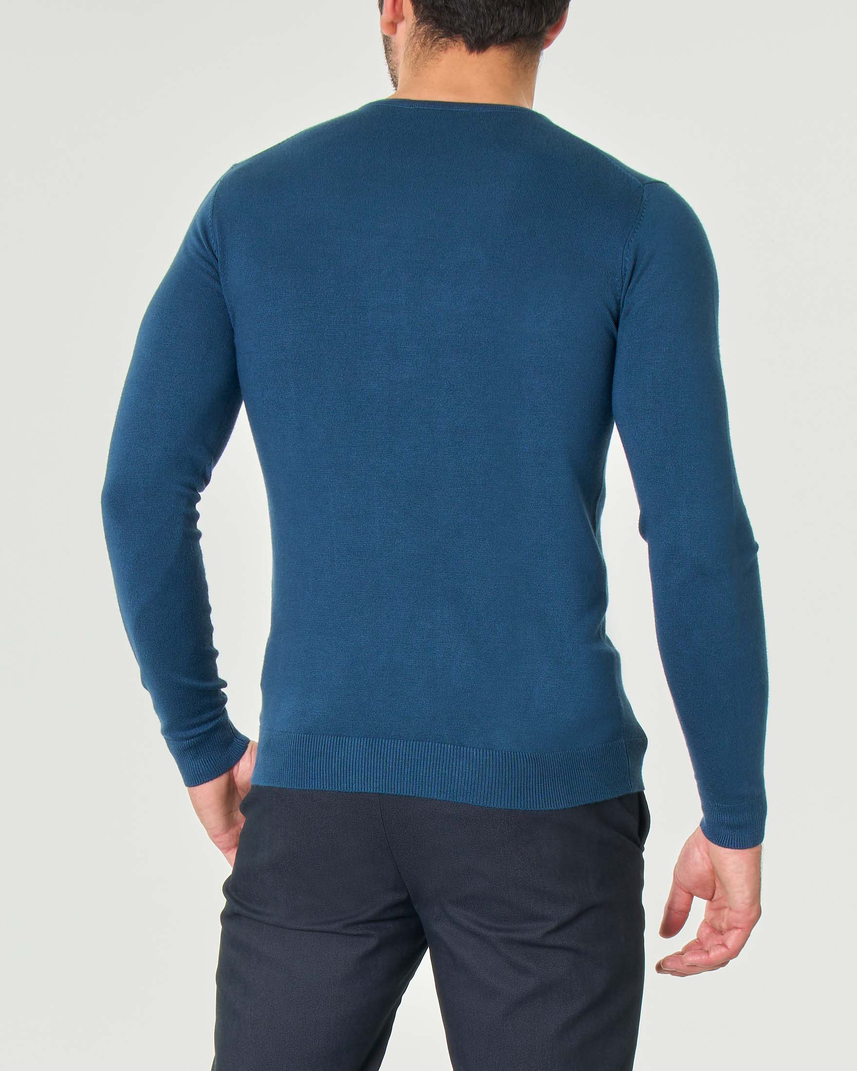 Maglia girocollo Paul Baker blu avio tinta unita