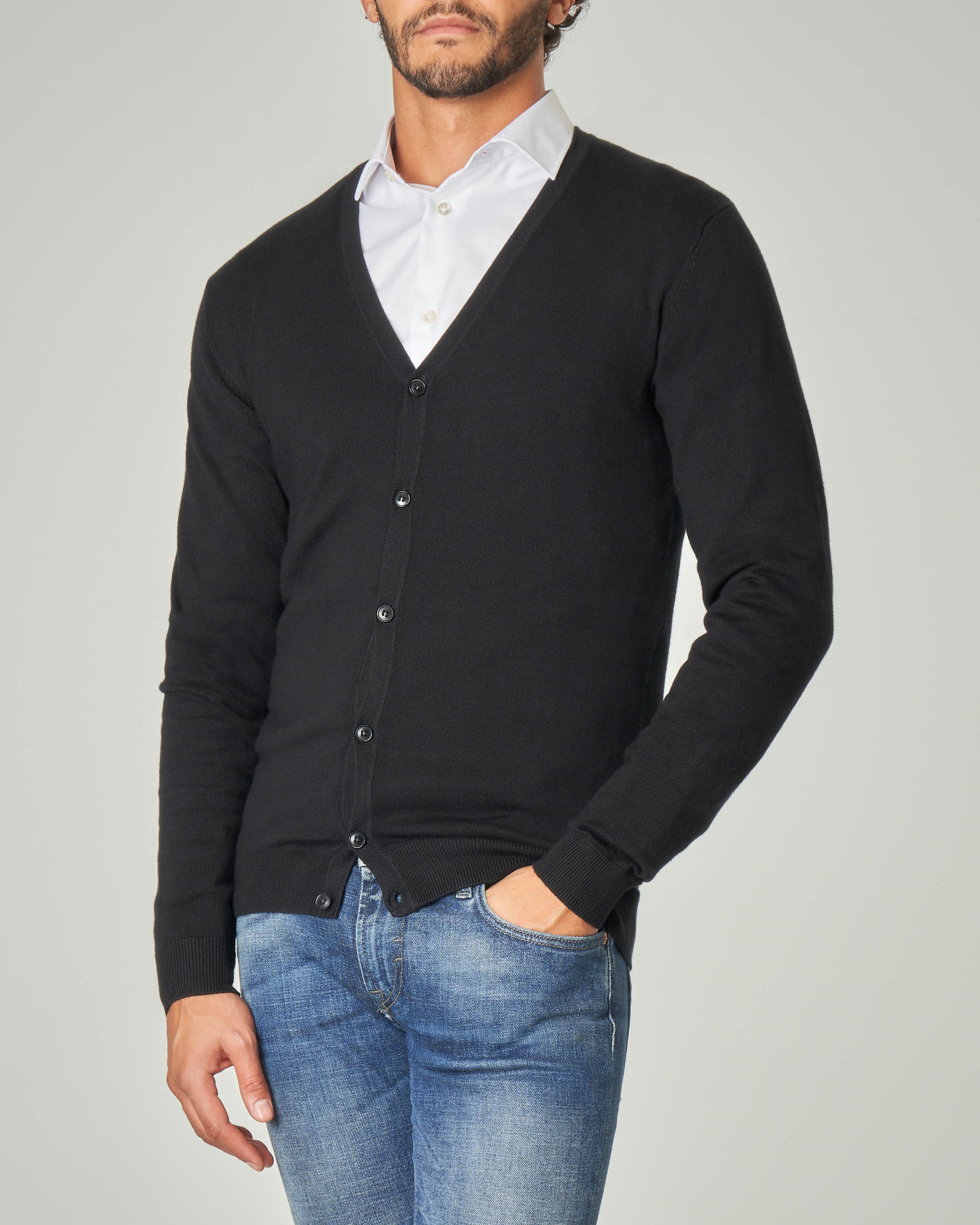 Cardigan Paul Baker nero in viscosa