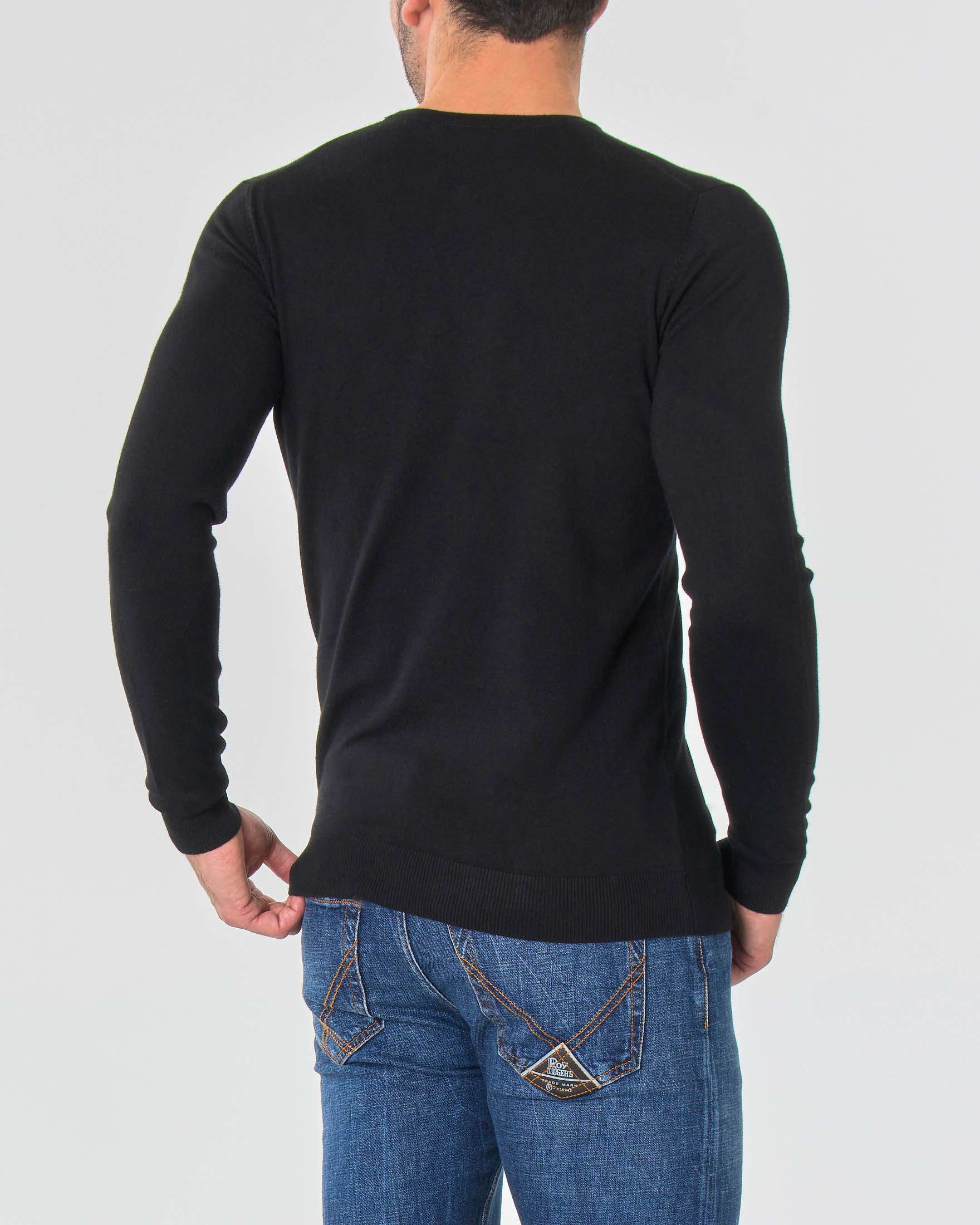 Maglia girocollo Paul Baker nera tinta unita