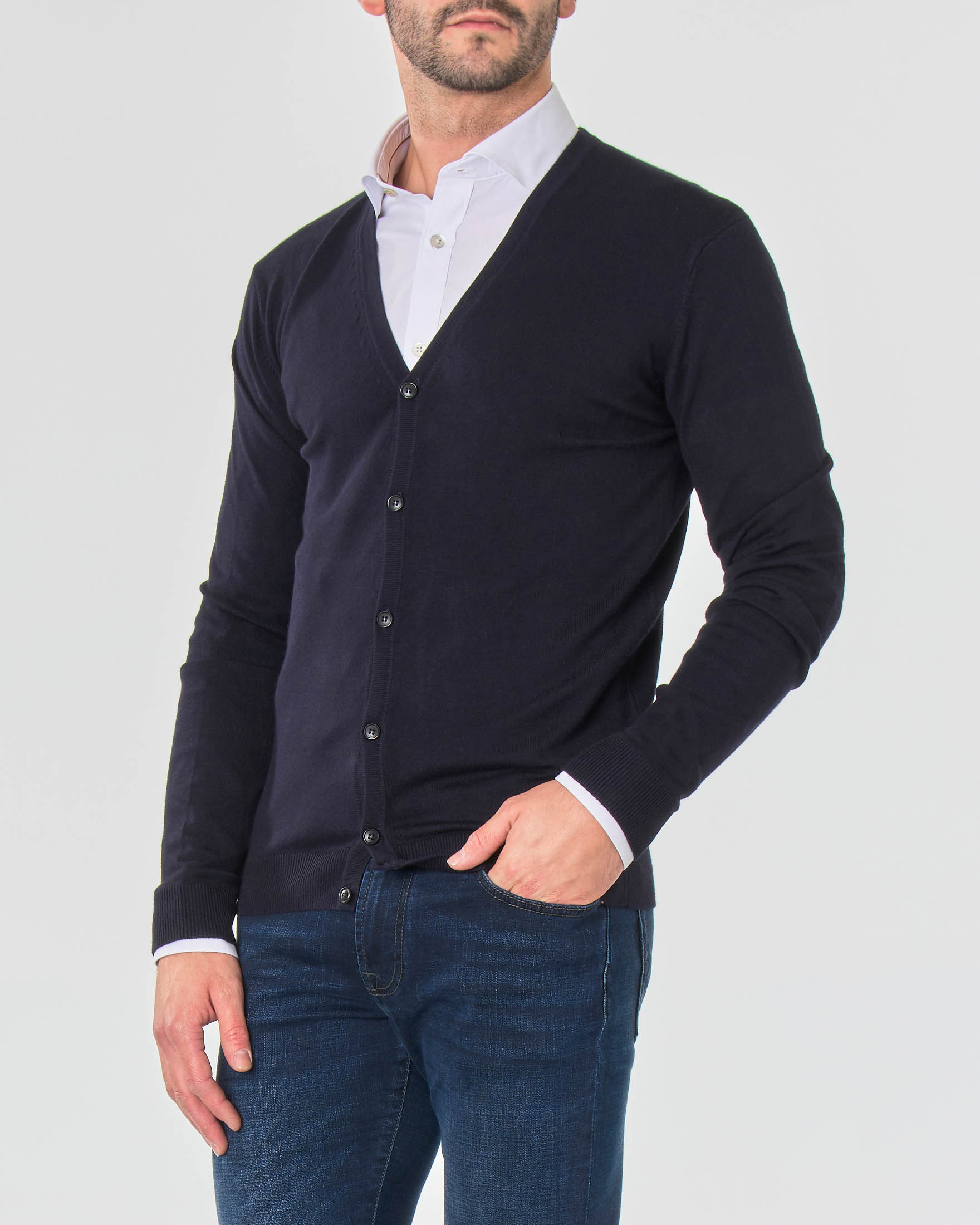 Cardigan Paul Baker blu in viscosa