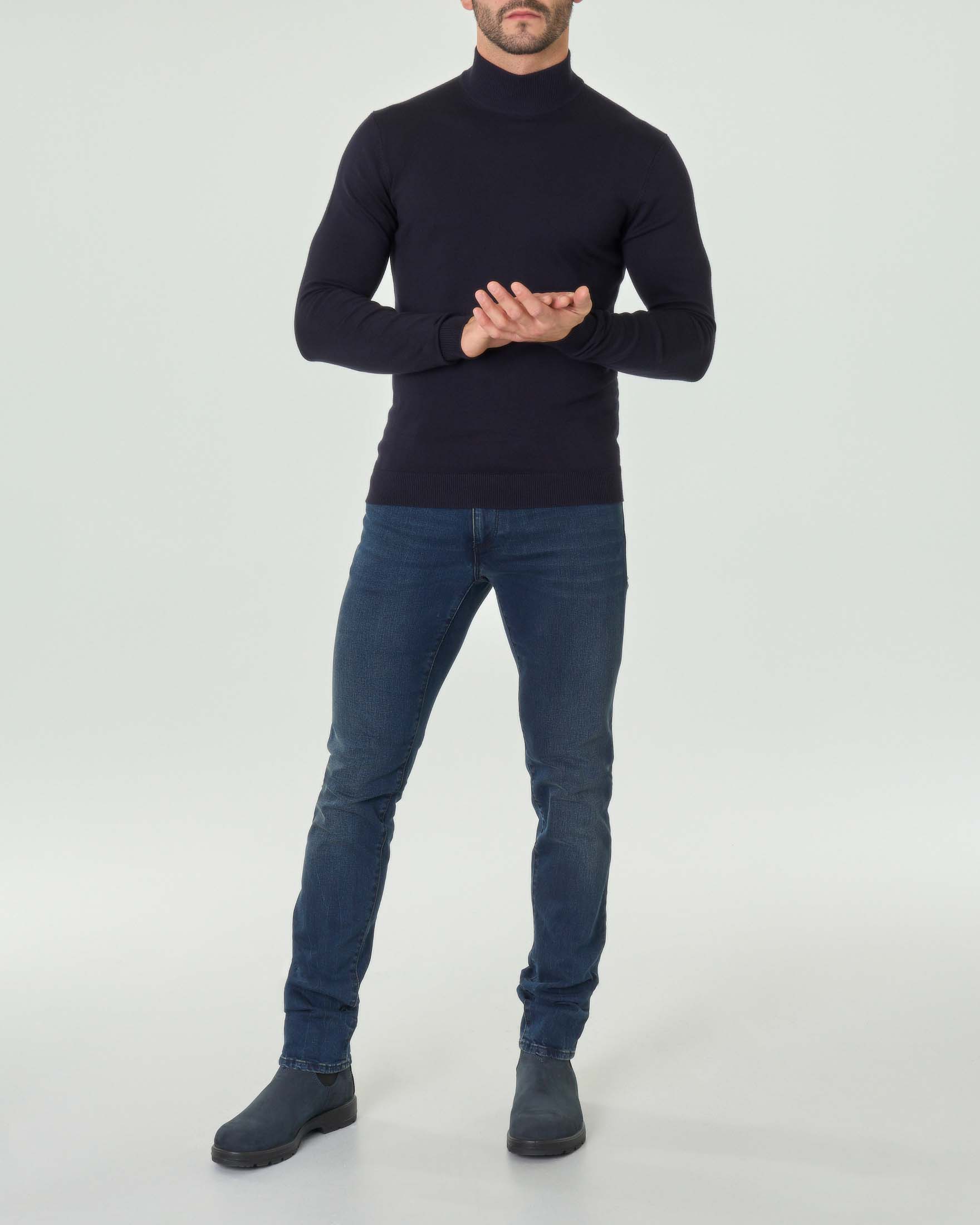 Lupetto Paul Baker blu tinta unita