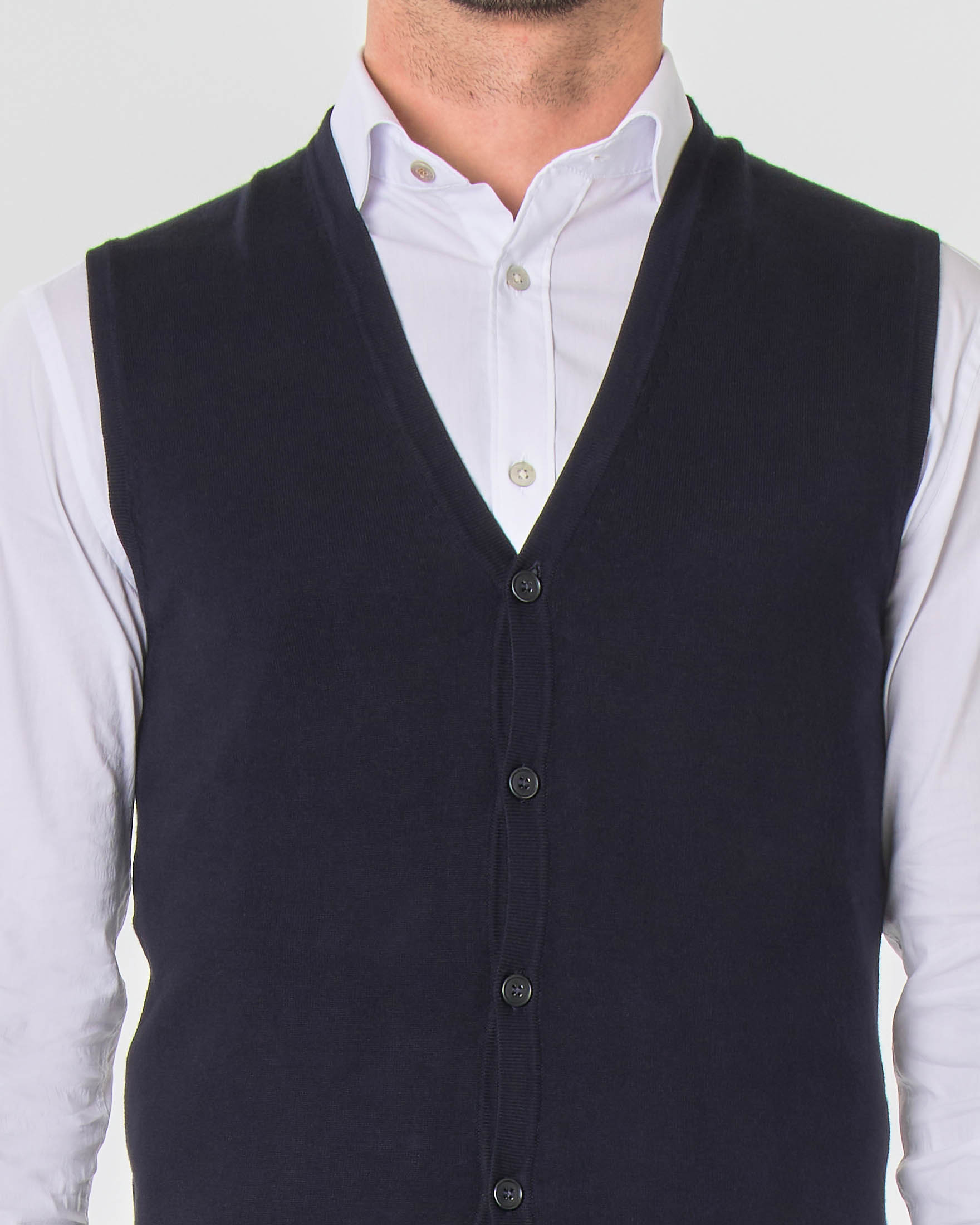 Gilet Paul Baker blu tinta unita con bottoni image