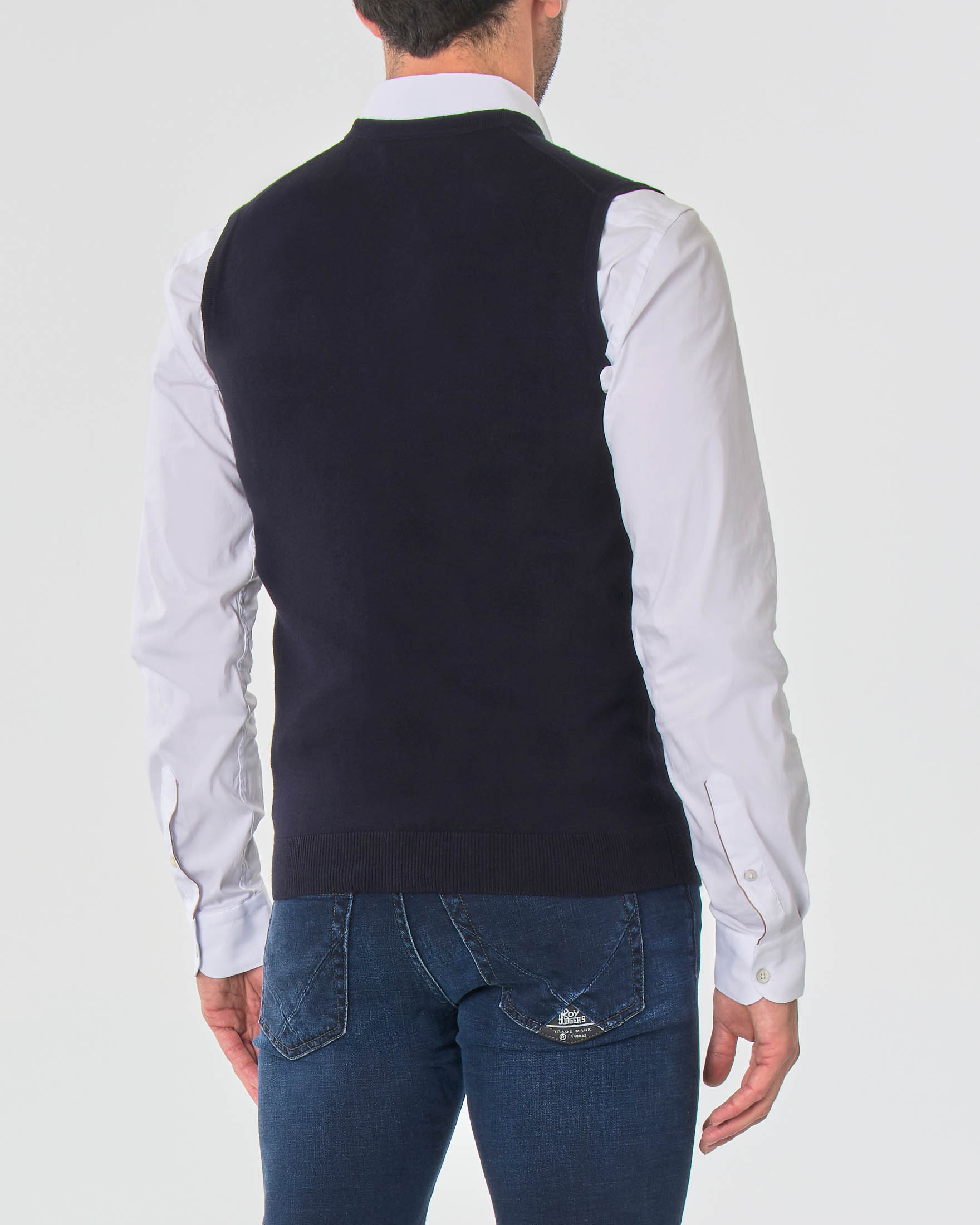 Gilet Paul Baker blu tinta unita con bottoni