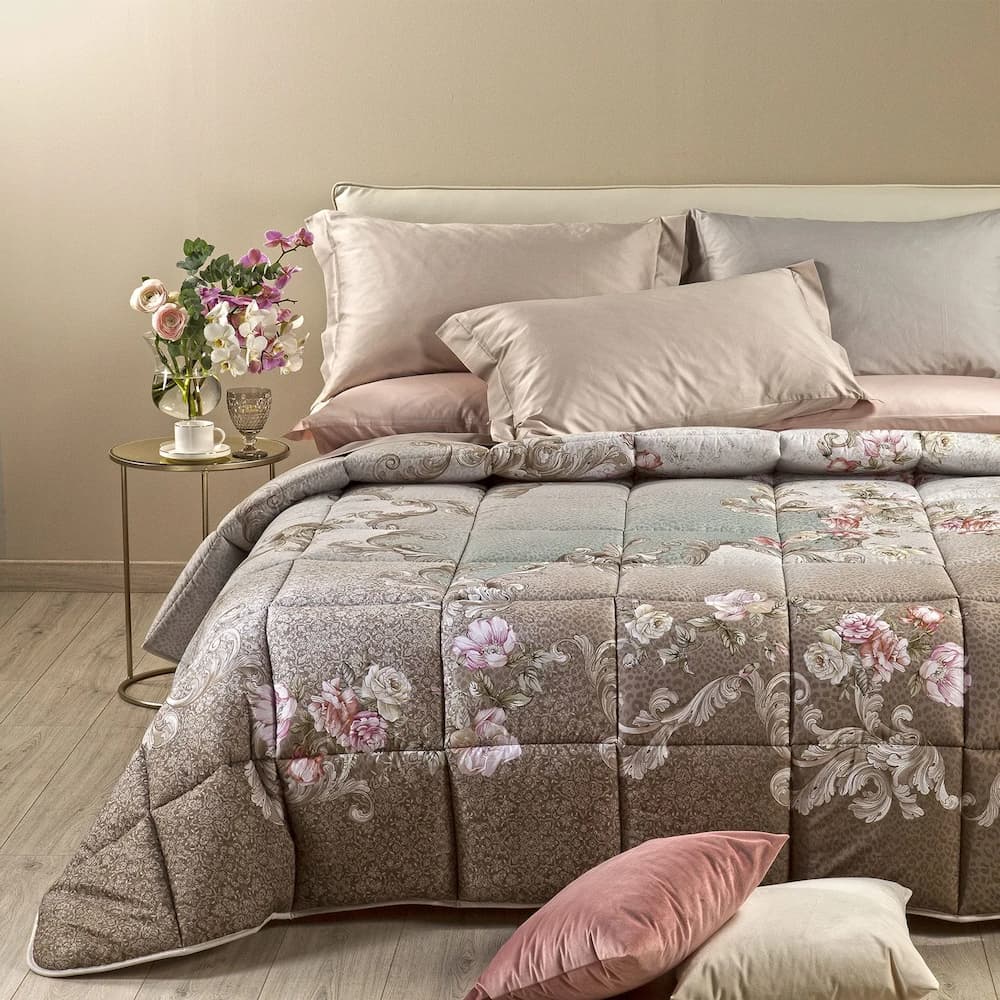 Winter quilt for double bed CALEFFI Rosita floral