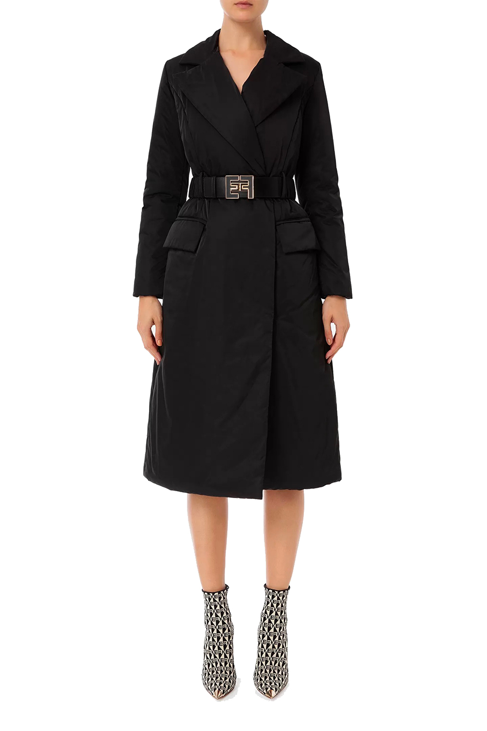 Cappotto nero elisabetta franchi sale