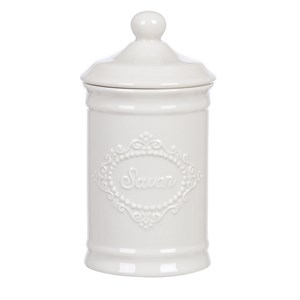 Barattolo Bagno in Ceramica con Coperchio d.8,5 h.15 Blanc Mariclò