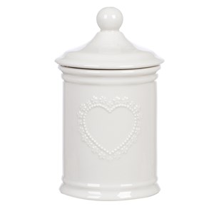 Barattolo Bagno in Ceramica con Coperchio d.8 h.15 Blanc Mariclò
