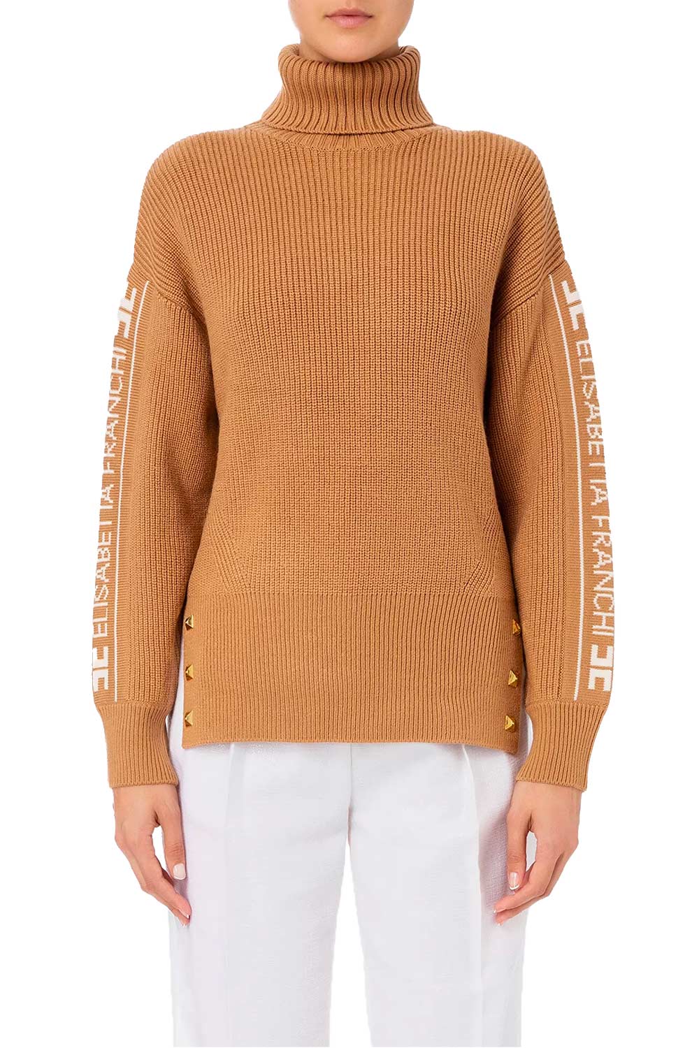 Over Sweater with Logoed Bands