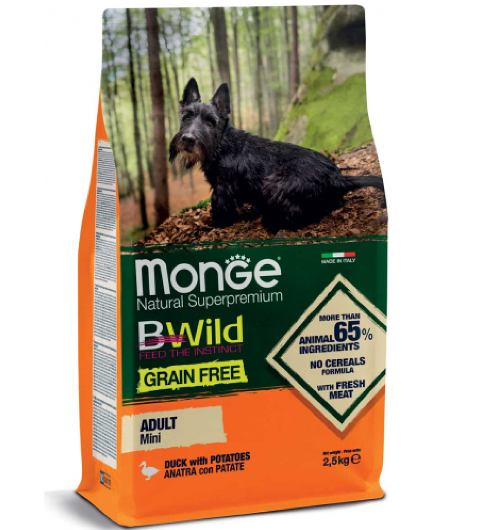 Monge BWild Low Grain アンチョビ 2kg×2 Monge - BWild Low Grain - All Breeds - Adult - 2.5 kg