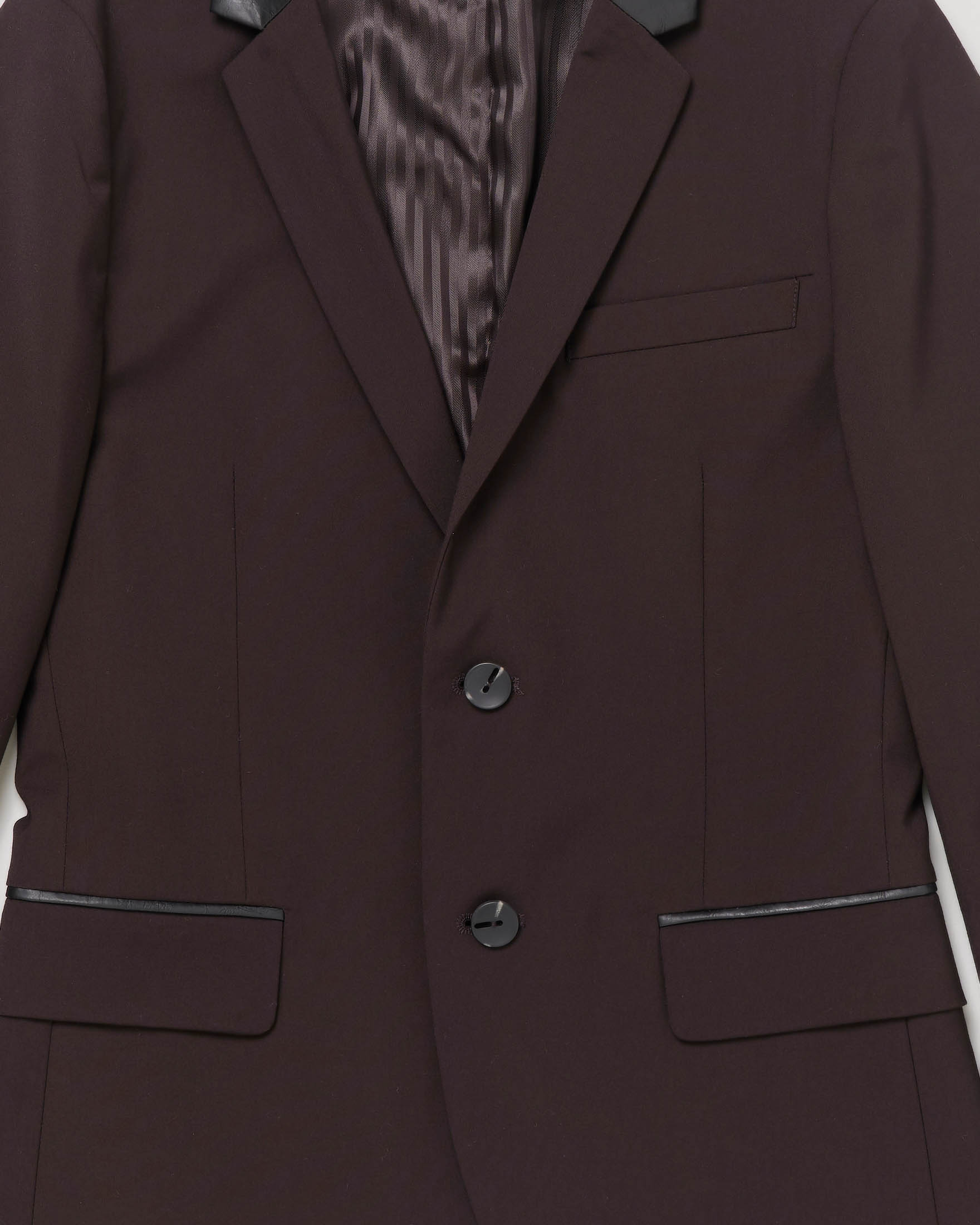 Blazer nero con dettagli in ecopelle 12-16 anni image