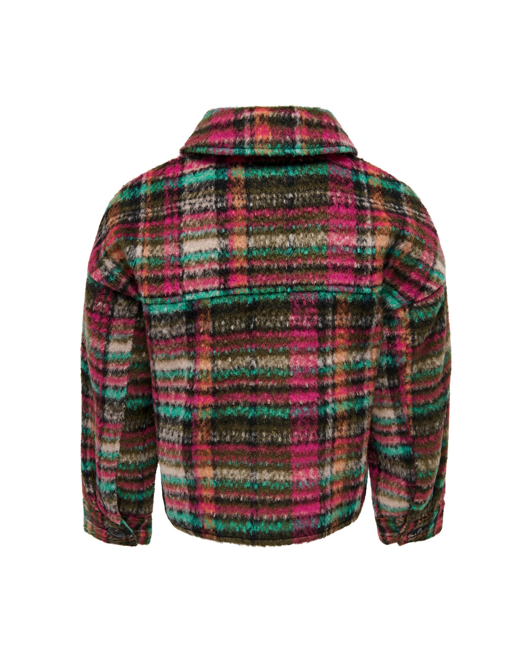 Giacca camicia a quadri multicolore dal taglio cropped 10-14 anni