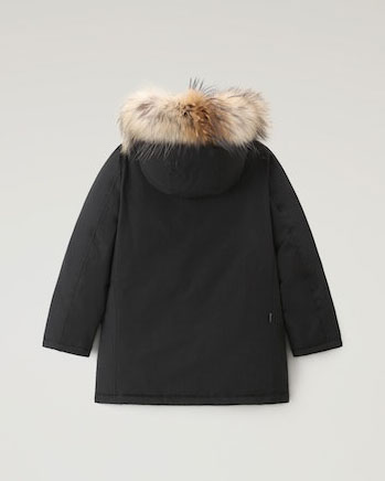 Arctic Parka HC Woolrich nero con cappuccio e pelliccia in procione removibili  image