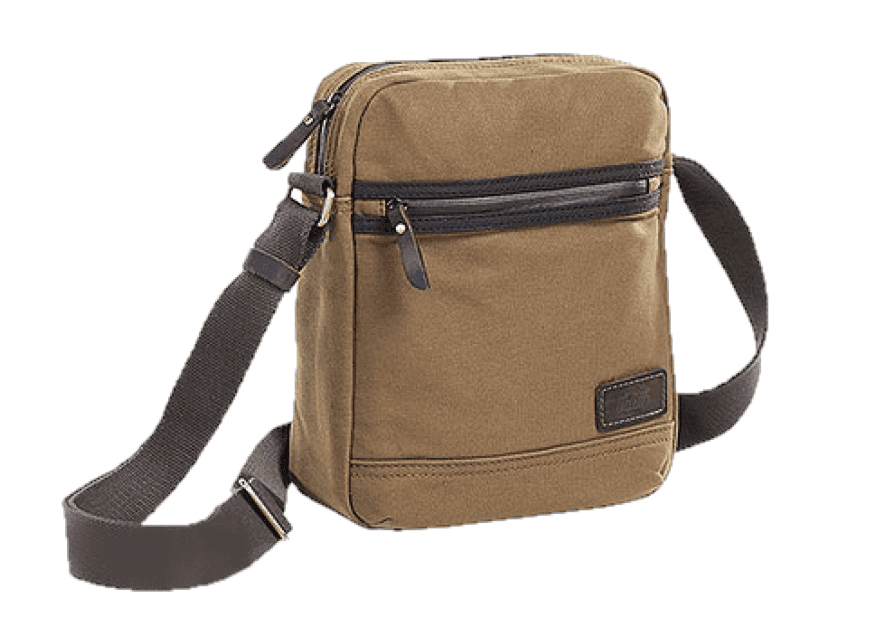 LEAS Marsupio In Vera Pelle Orizzontale Nero – 2 Scomparti Con Cerniera, Compatto 11x11,5cm, Borse Da Viaggio Uomo Donna - 2