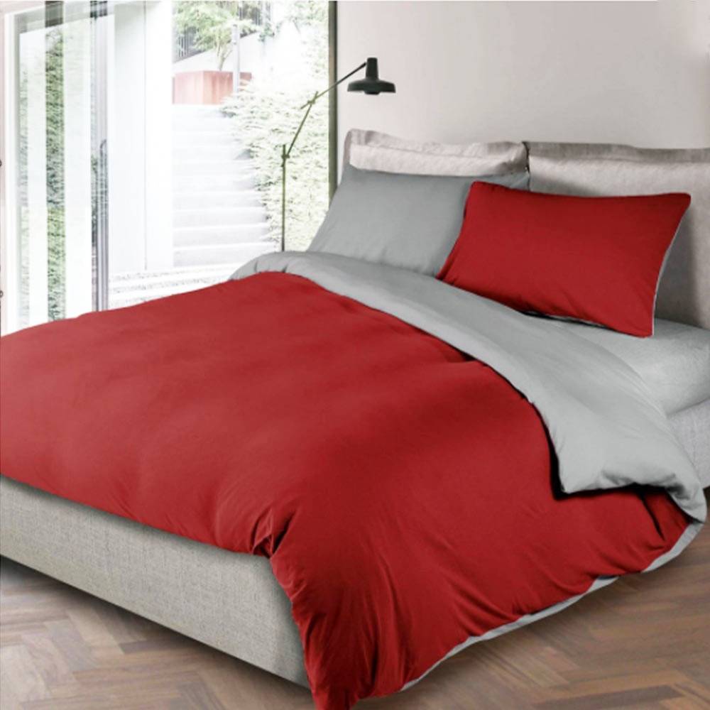 INTRECCI Copripiumino in Flanella Bicolore, Parure Sacco Copri Piumino  Piumone in Cotone Flanellato, Sacco Federe Biancheria Letto (Set Sacco  Piazza e