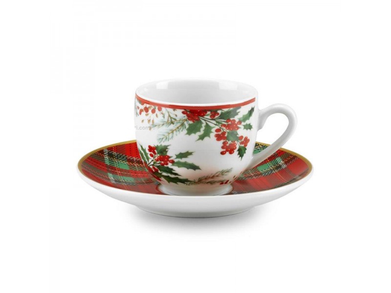 Tazza Caffè con Piattino in Fine Porcellana Scottish ml.100 Fade
