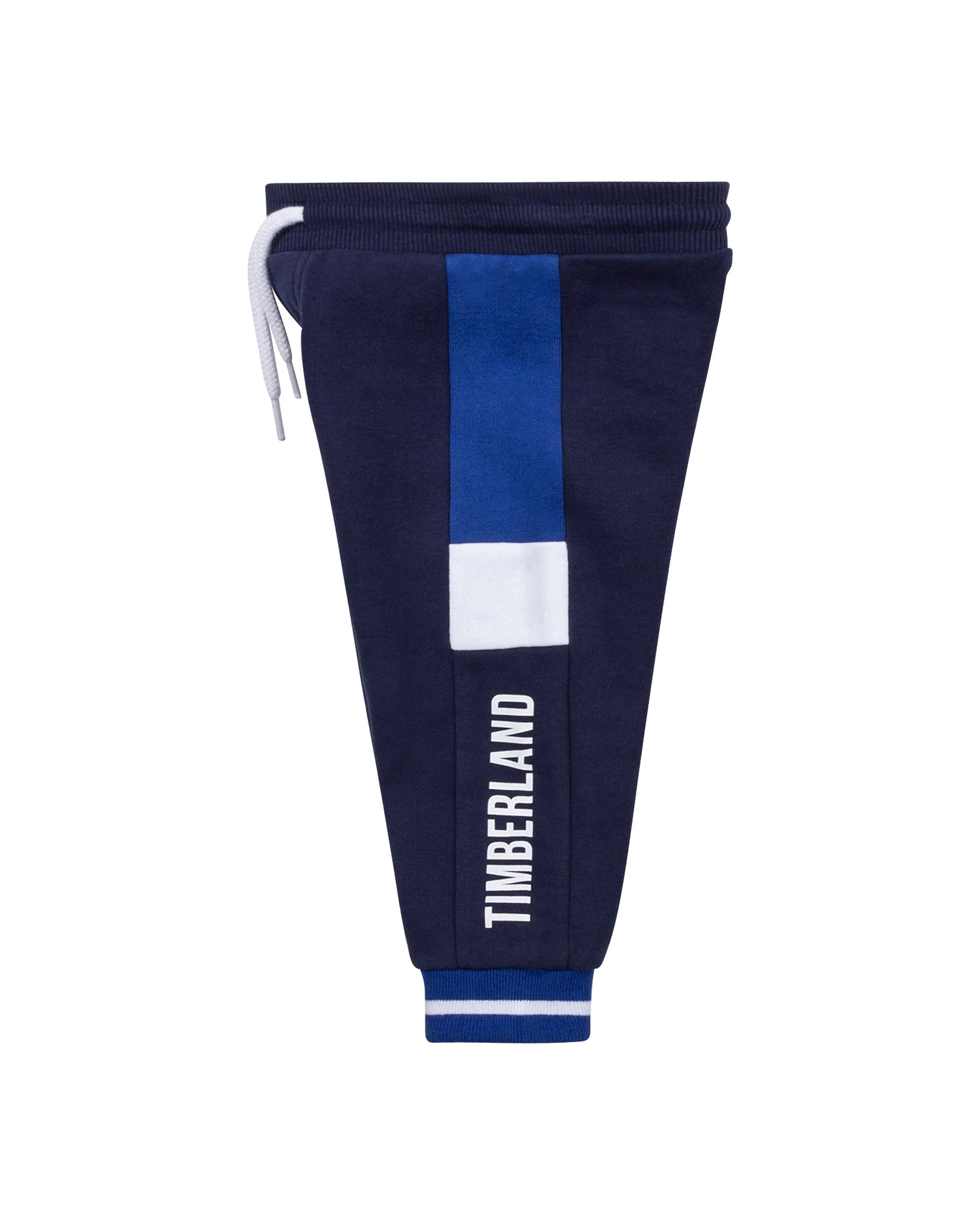 Pantalone blu in felpa di cotone con inserti blu royal e bianchi 6-18 mesi