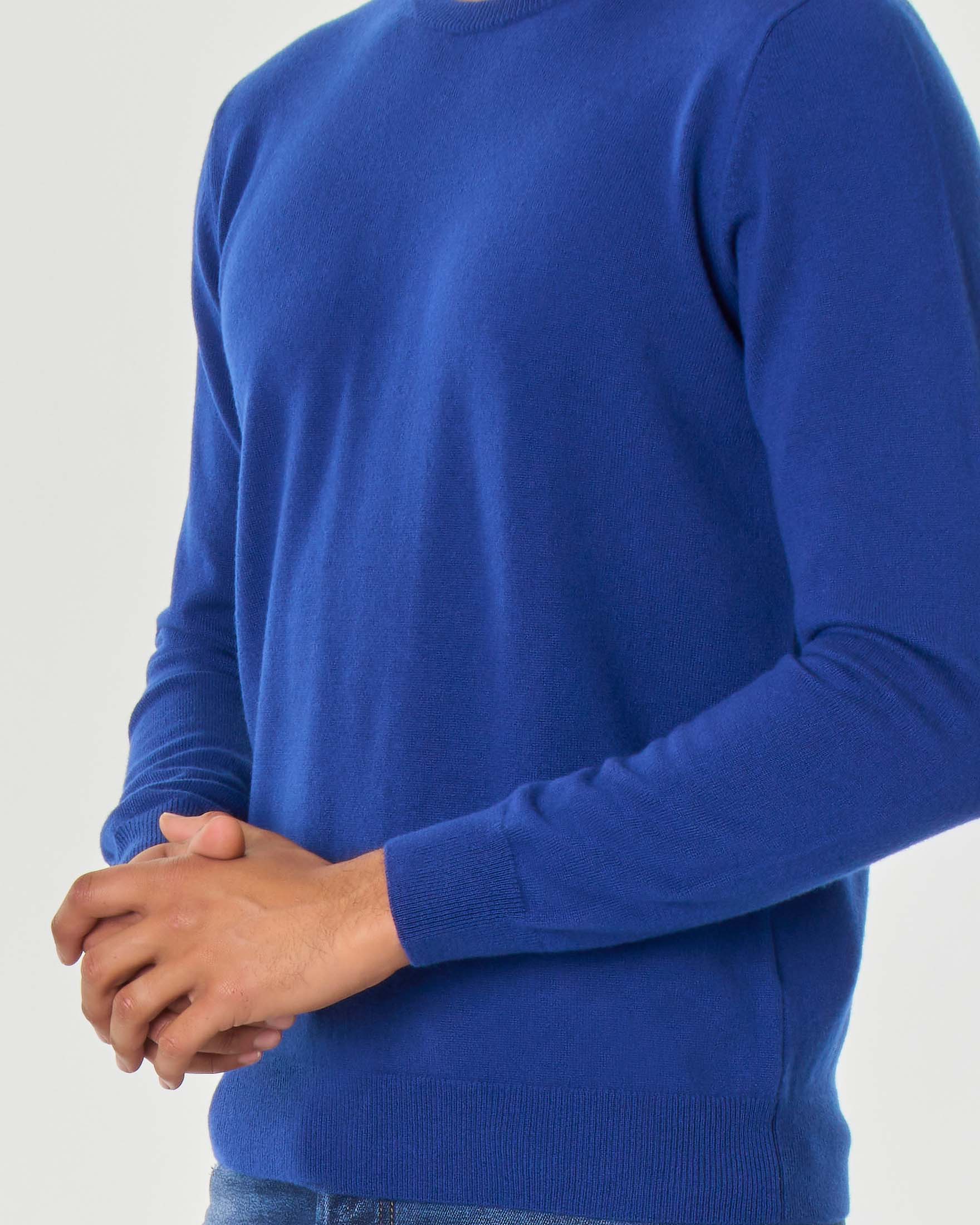 Maglia girocollo Pellizzari blu royal in puro cachemire image