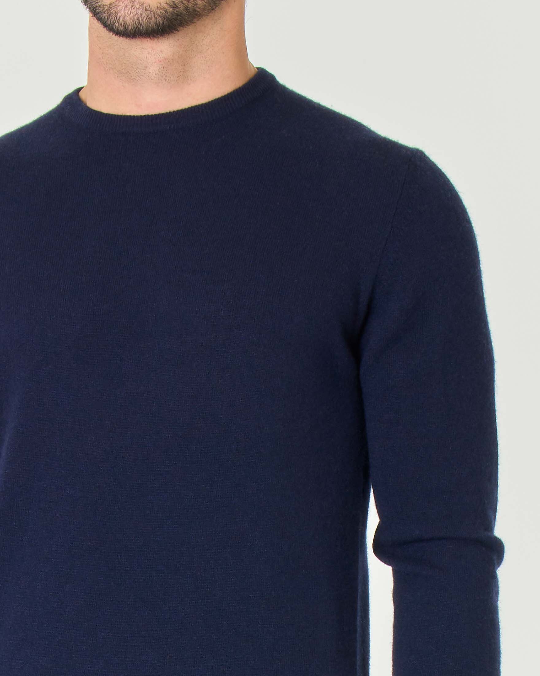 Maglia girocollo Ashki.i blu in misto lana e cachemire image