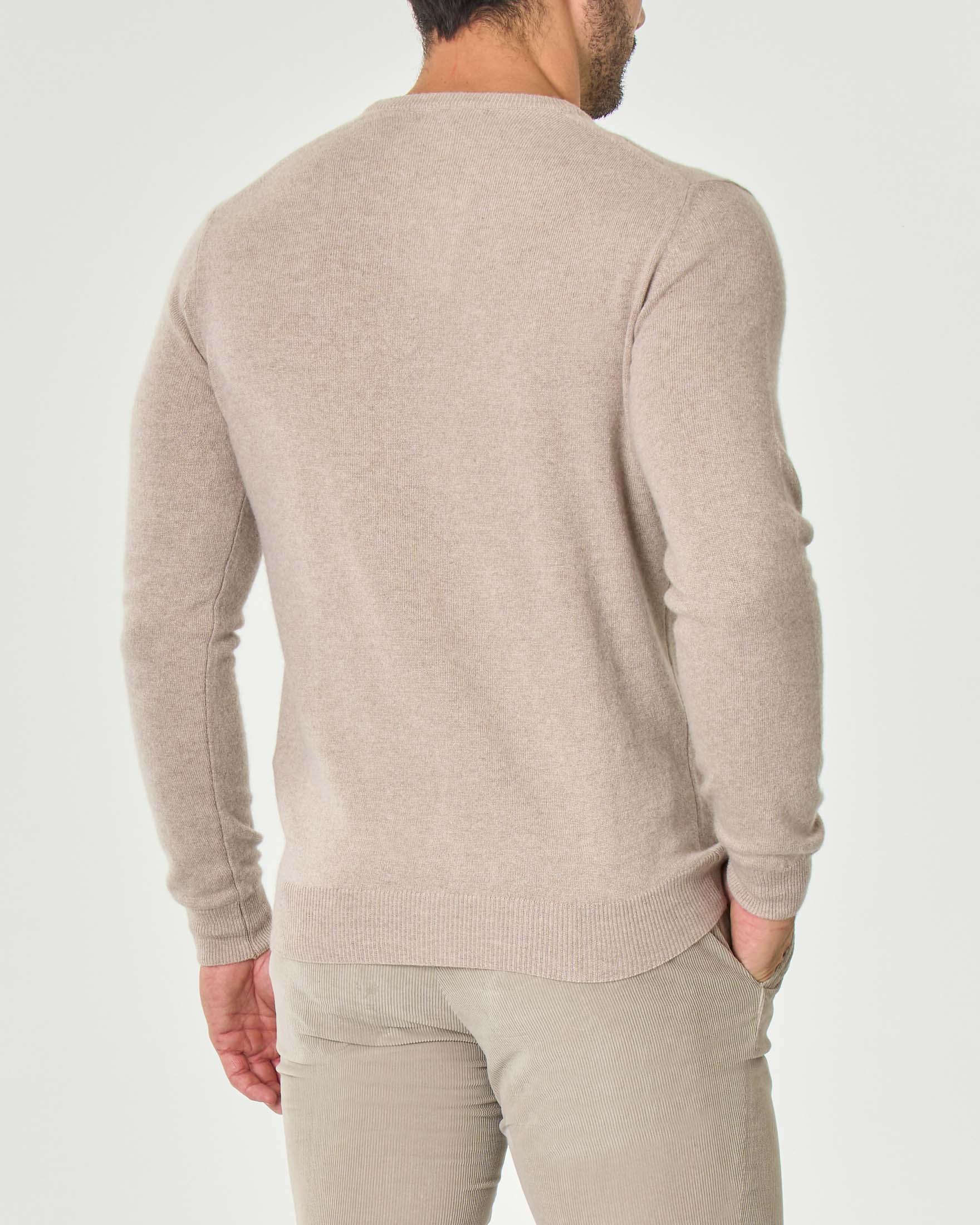 Maglia girocollo Ashki.i avorio in misto lana e cachemire