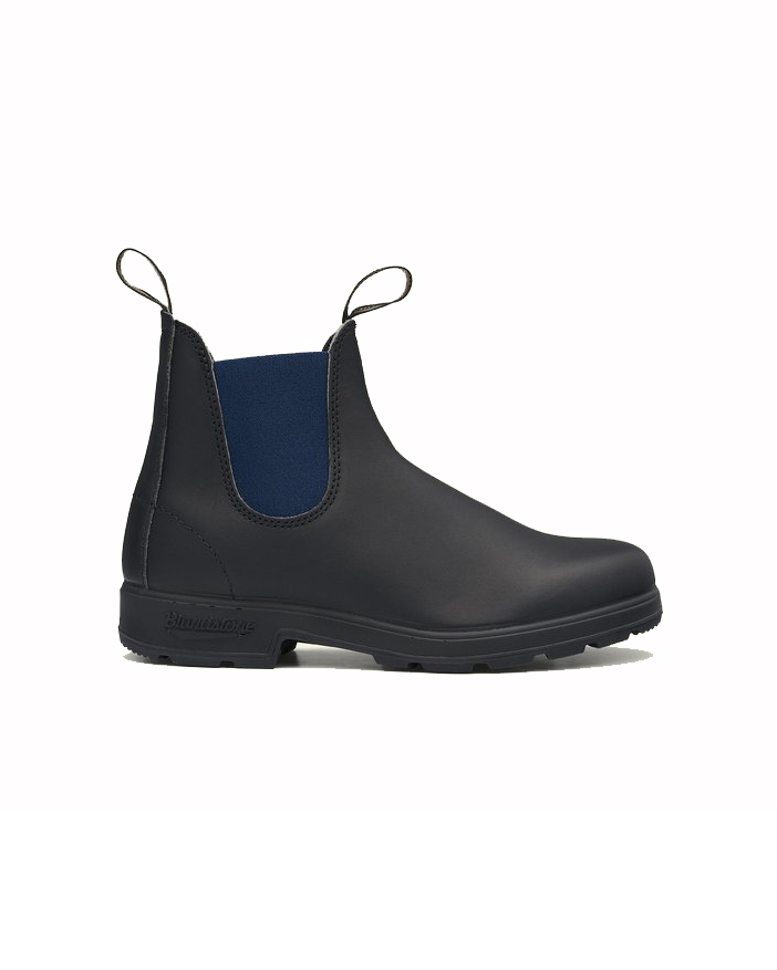 Blundstone nera 1917 in pelle liscia con elastico blu royal