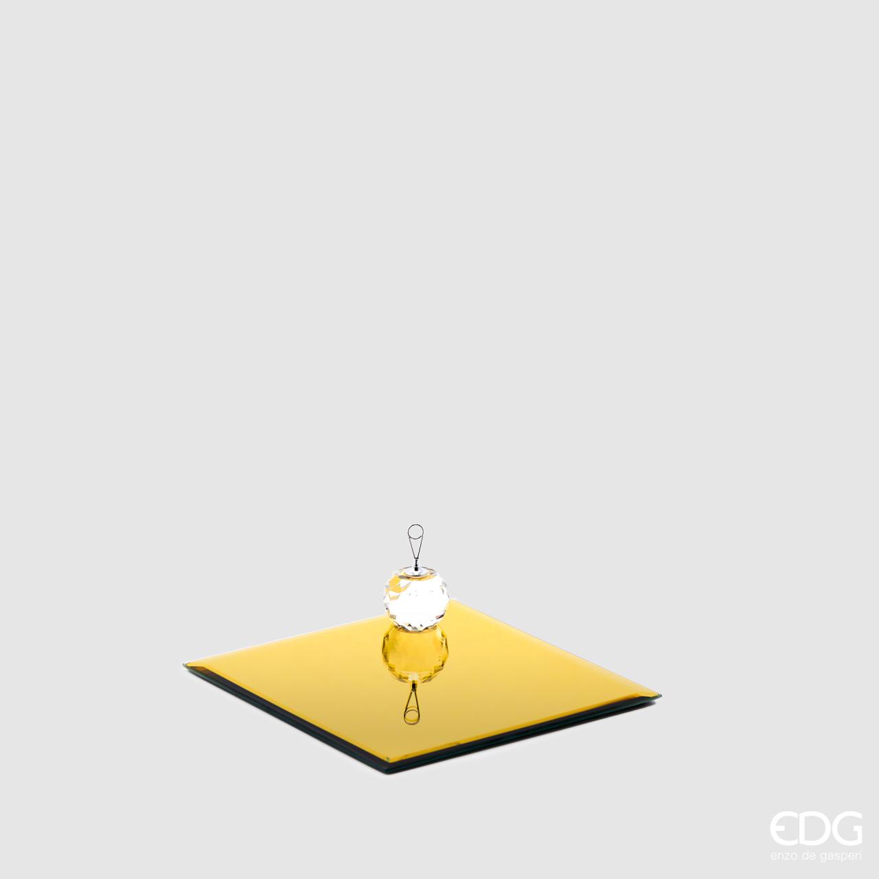 Portacandela a Specchio Quadrato Oro 20x20 Edg