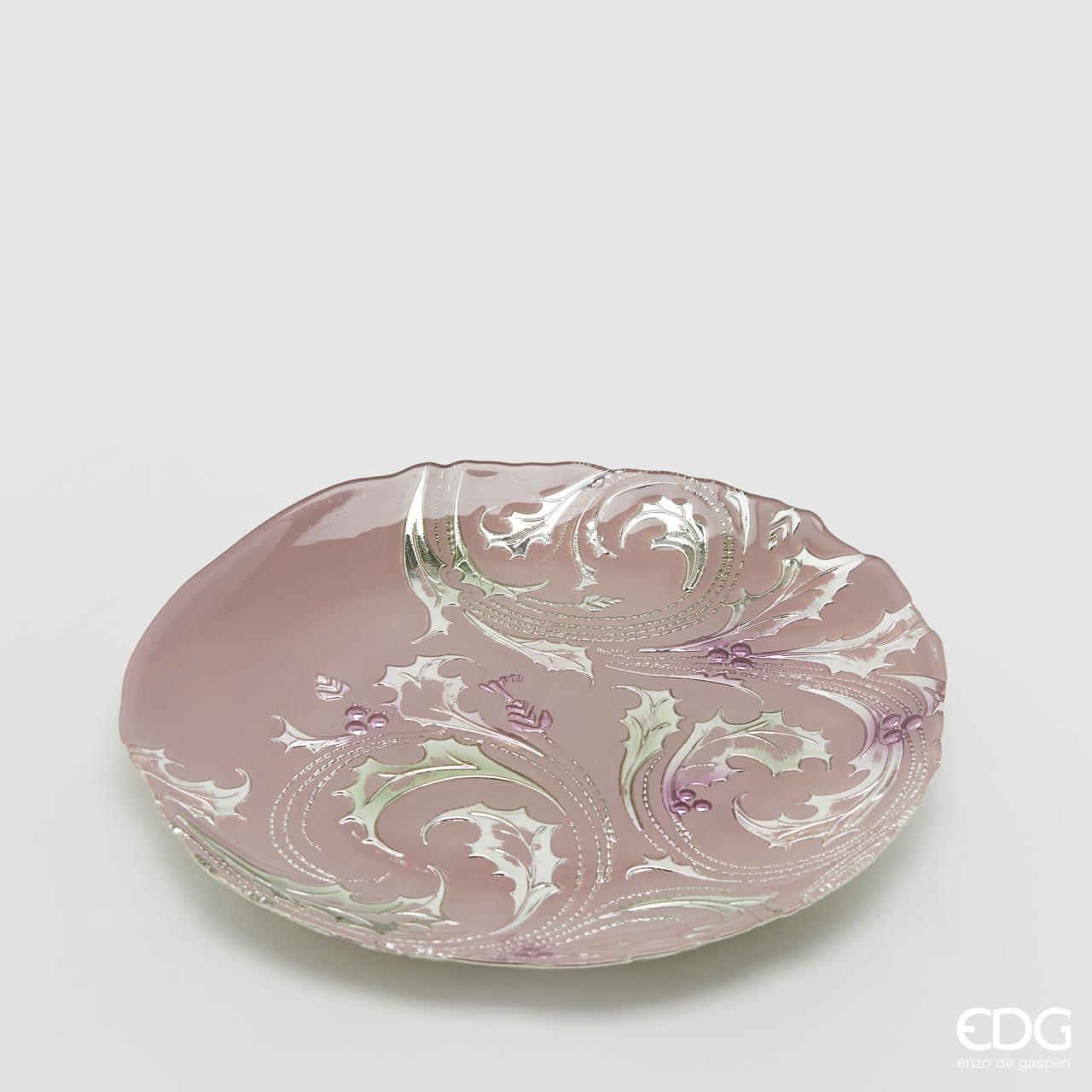 Piatto Bisanzio Agrifoglio in Vetro d.28 h.5 Edg