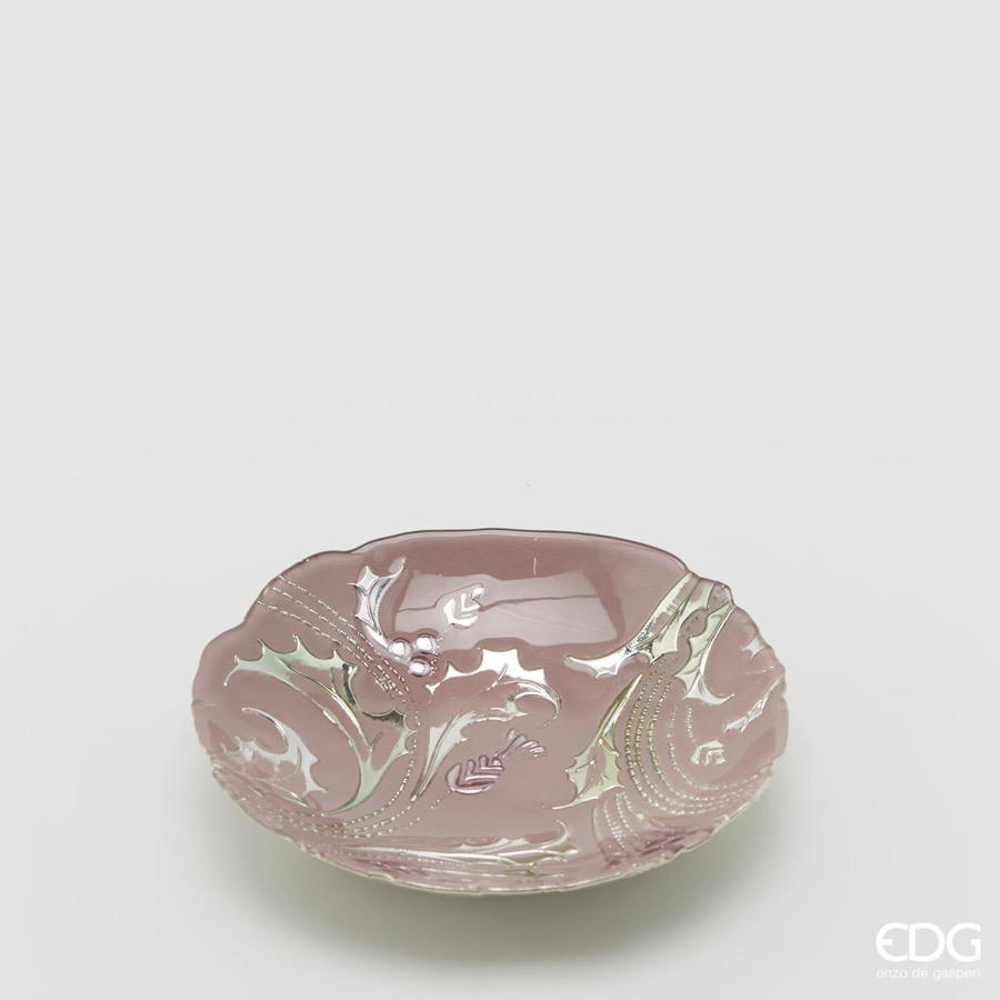 Piatto Bisanzio Agrifoglio in Vetro d.21 h.3 Edg