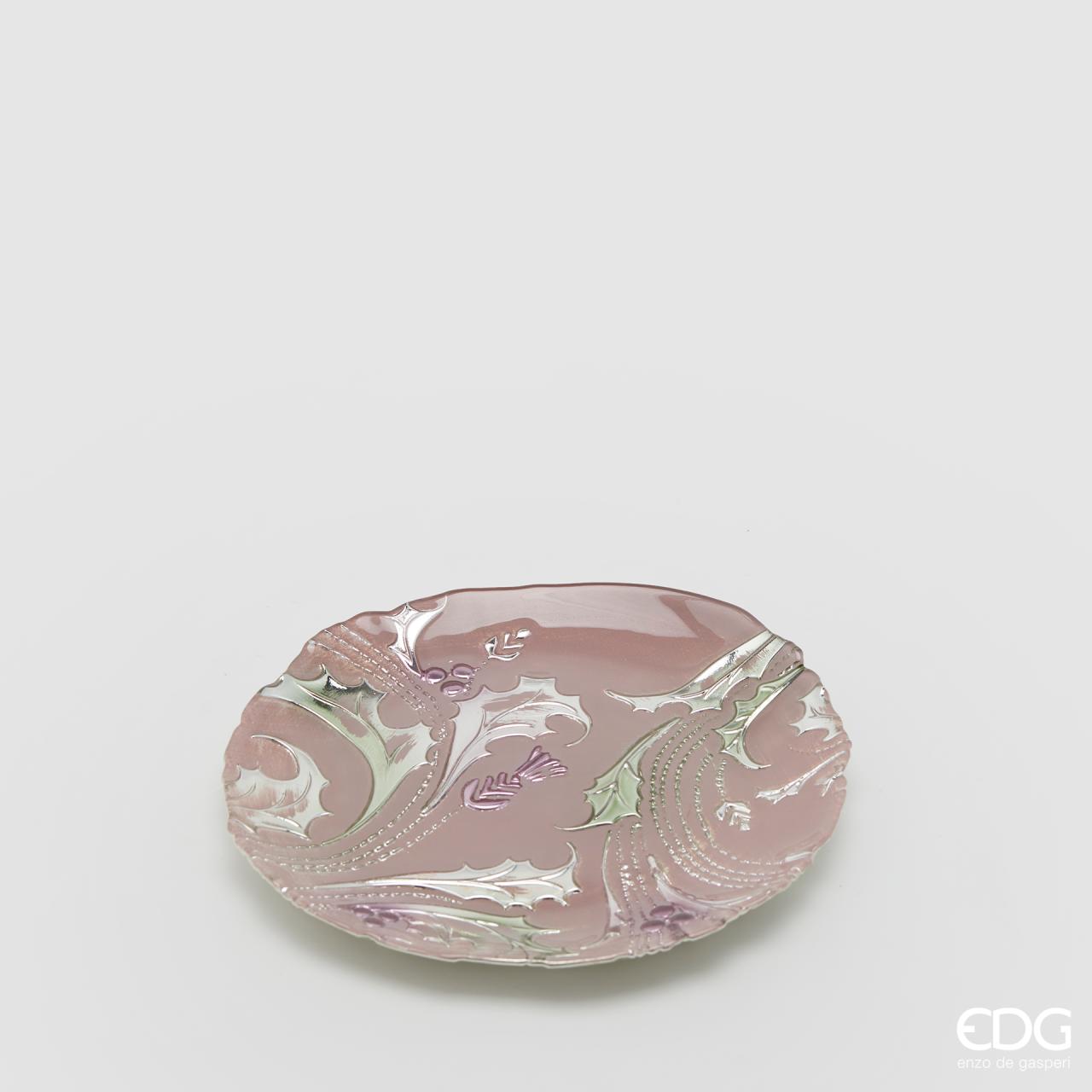 Piatto Bisanzio Agrifoglio in Vetro d.21 h.2 Edg